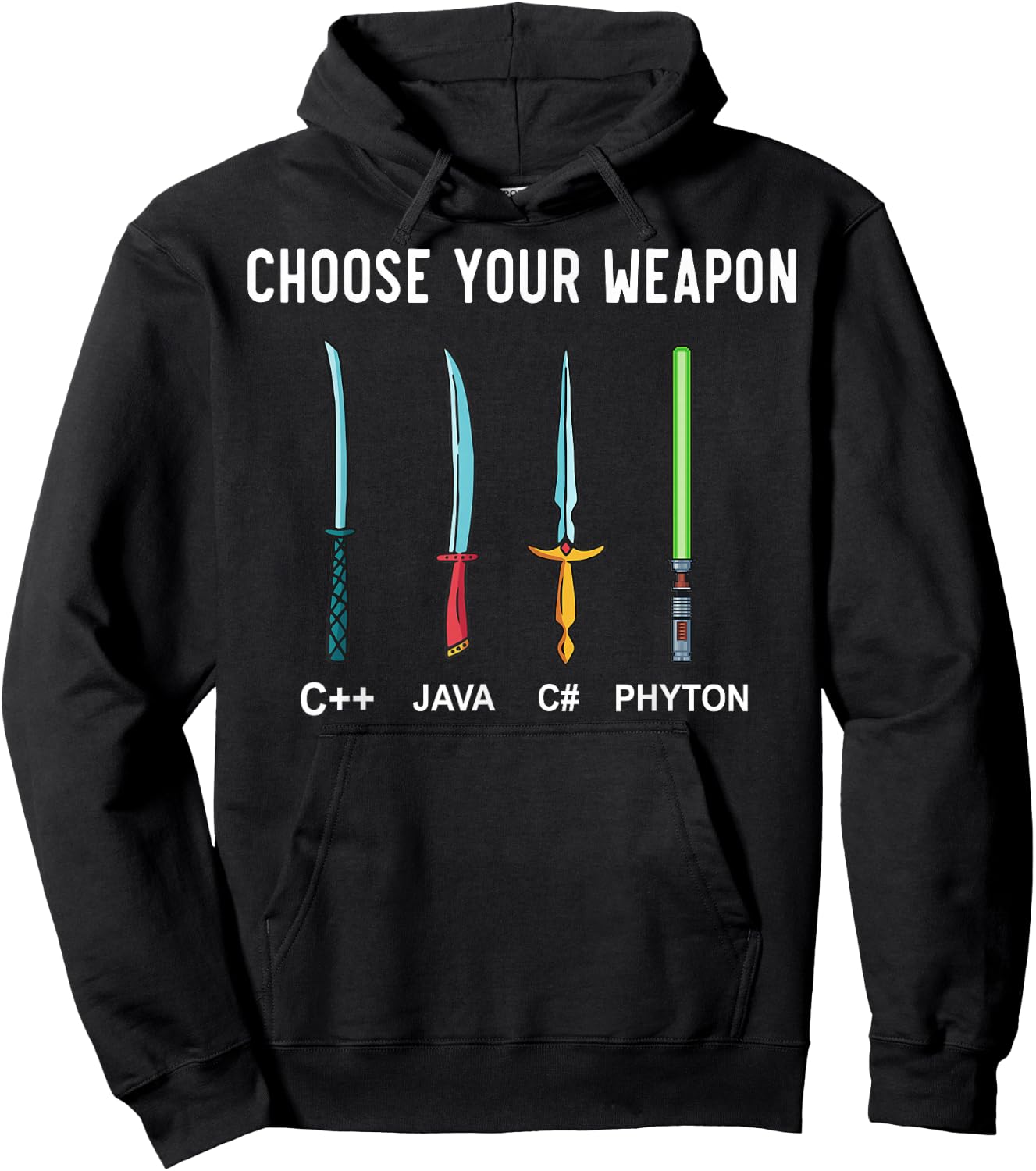 Python Choose Your Weapon - Programmer Coding Hoodie - Hoodie | Black