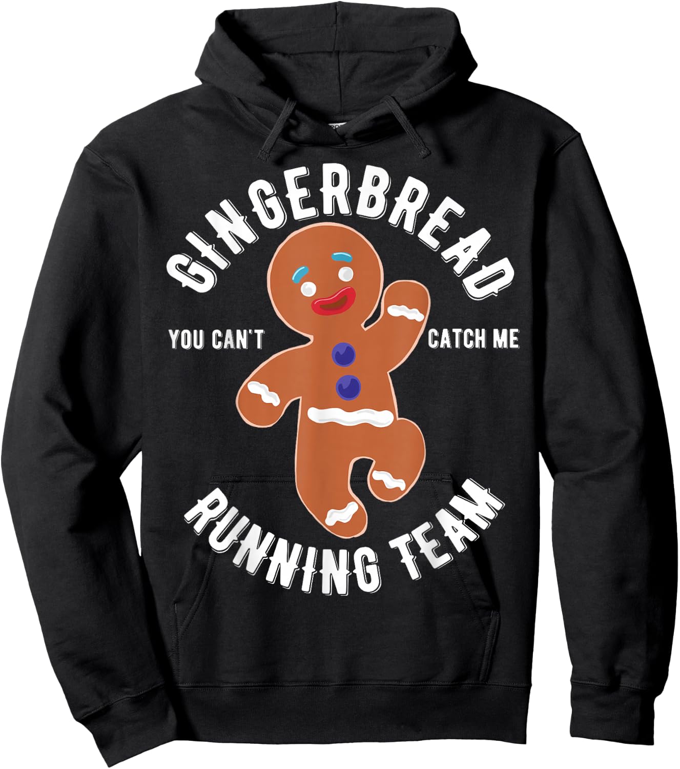 Gingerbread Running Team funny Gingerbread Christmas Hoodie - Hoodie | Black