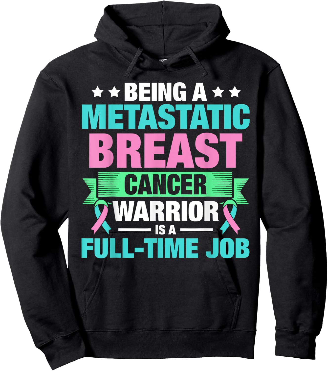 Metastatic Breast Cancer Awareness Treating Warrior Hoodie - Hoodie | Black