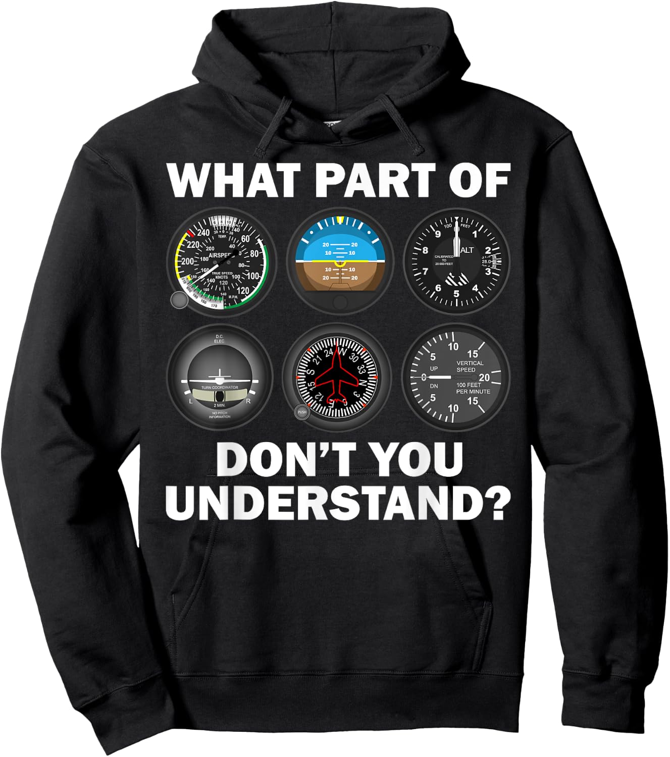 Funny Pilot Art Men Women Aviation Airline Pilot Instruments Small Hoodie - Hoodie | Black