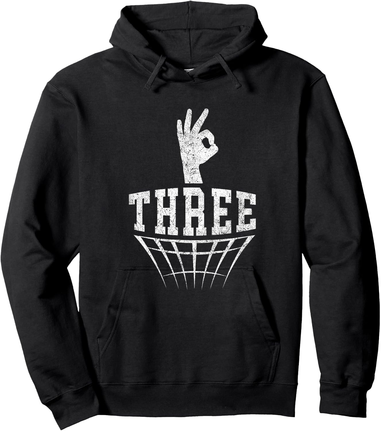 Three Fingers Hand Signal Basketball 3 Point Shot Hoodie - Hoodie | Black