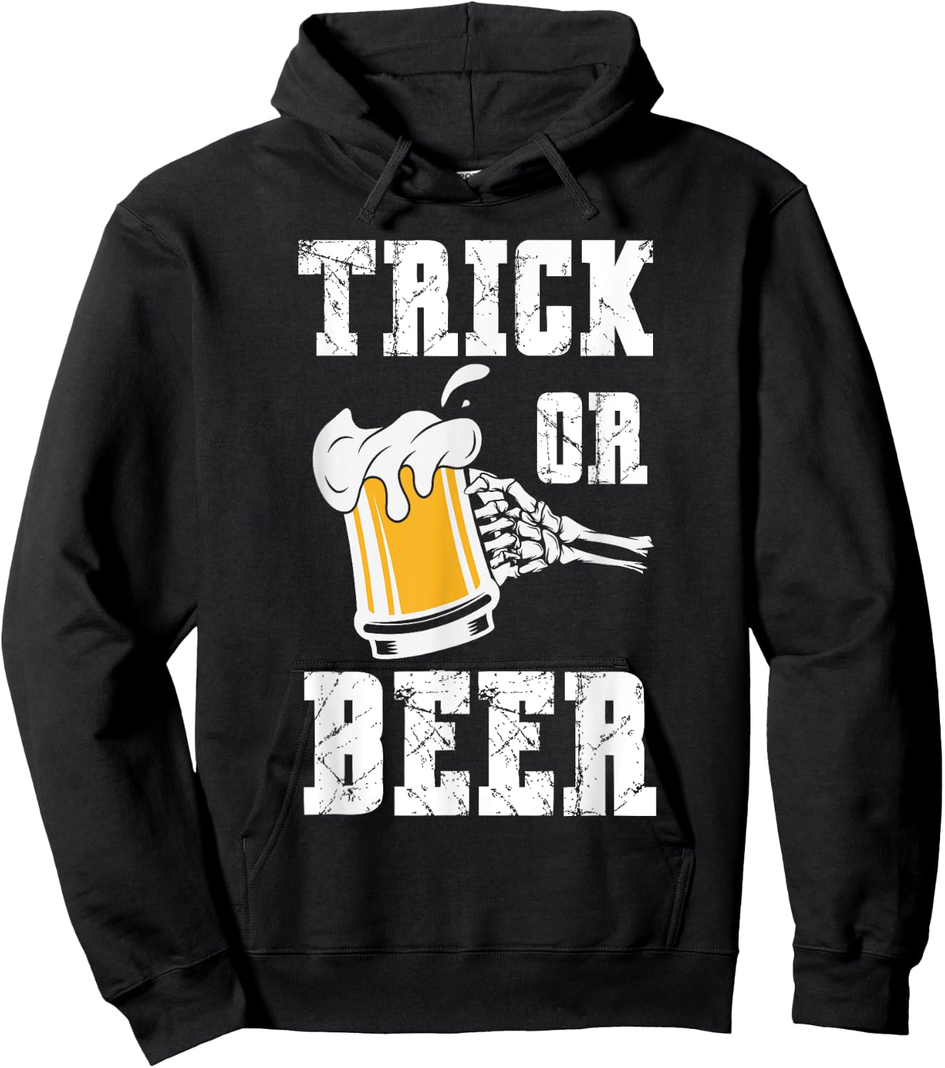 Trick or Beer Funny Party Halloween Hoodie - Hoodie | Black