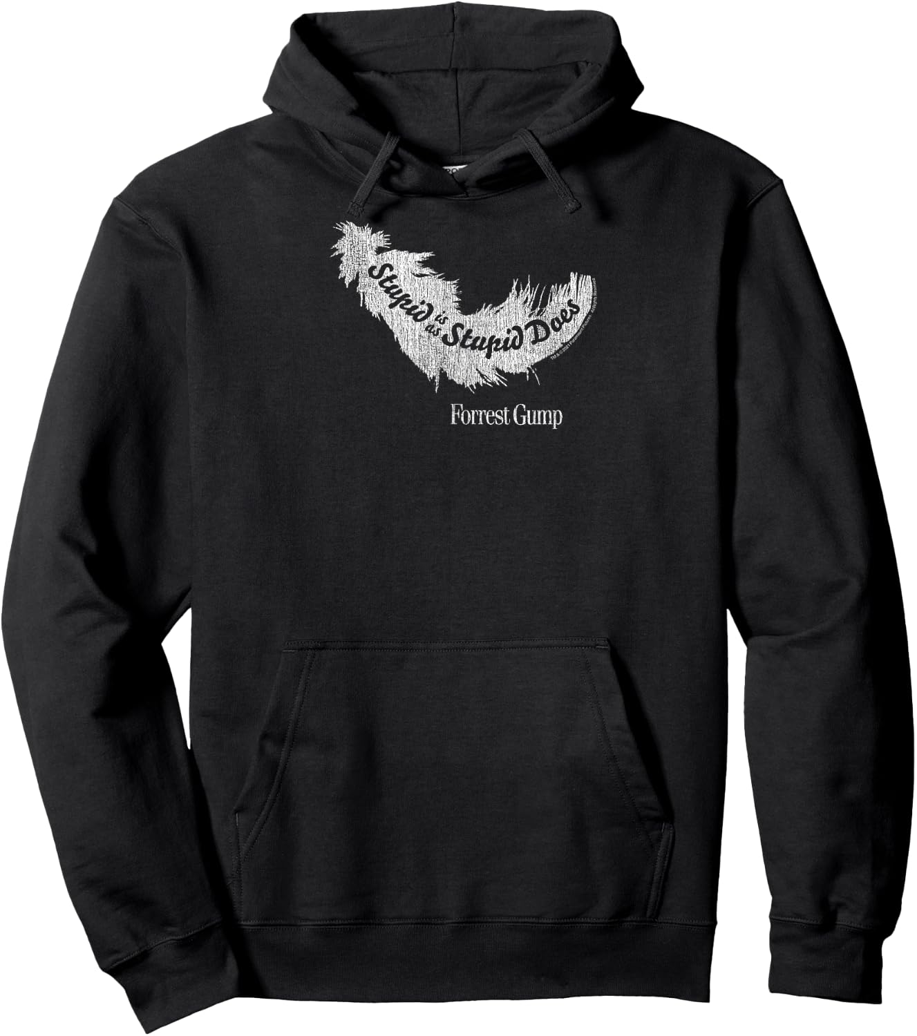 Forrest Gump Stupid is as Stupid Does Feather Hoodie - Hoodie | Black