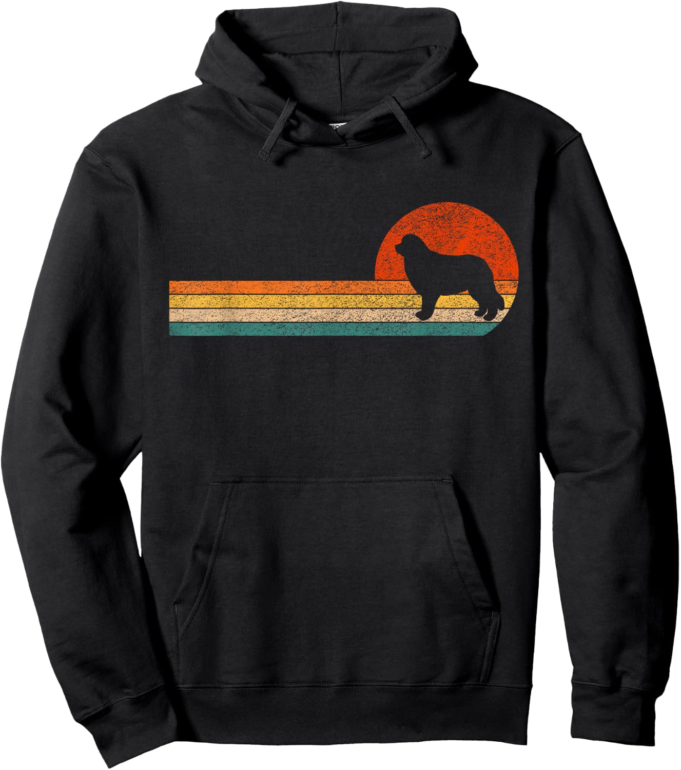 Funny Newfoundland Dog Newfie Owner Retro Vintage Hoodie - Hoodie | Black