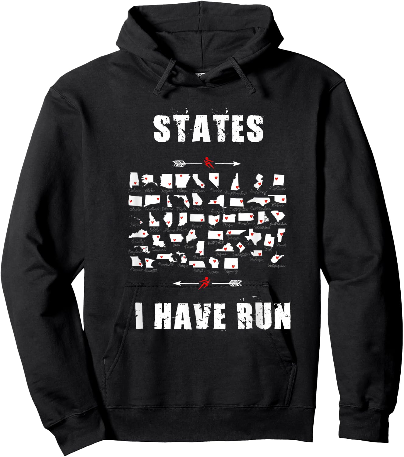 I Have Run 50 States Club Halffanatics Marathon Enthusiasts Hoodie - Hoodie | Black