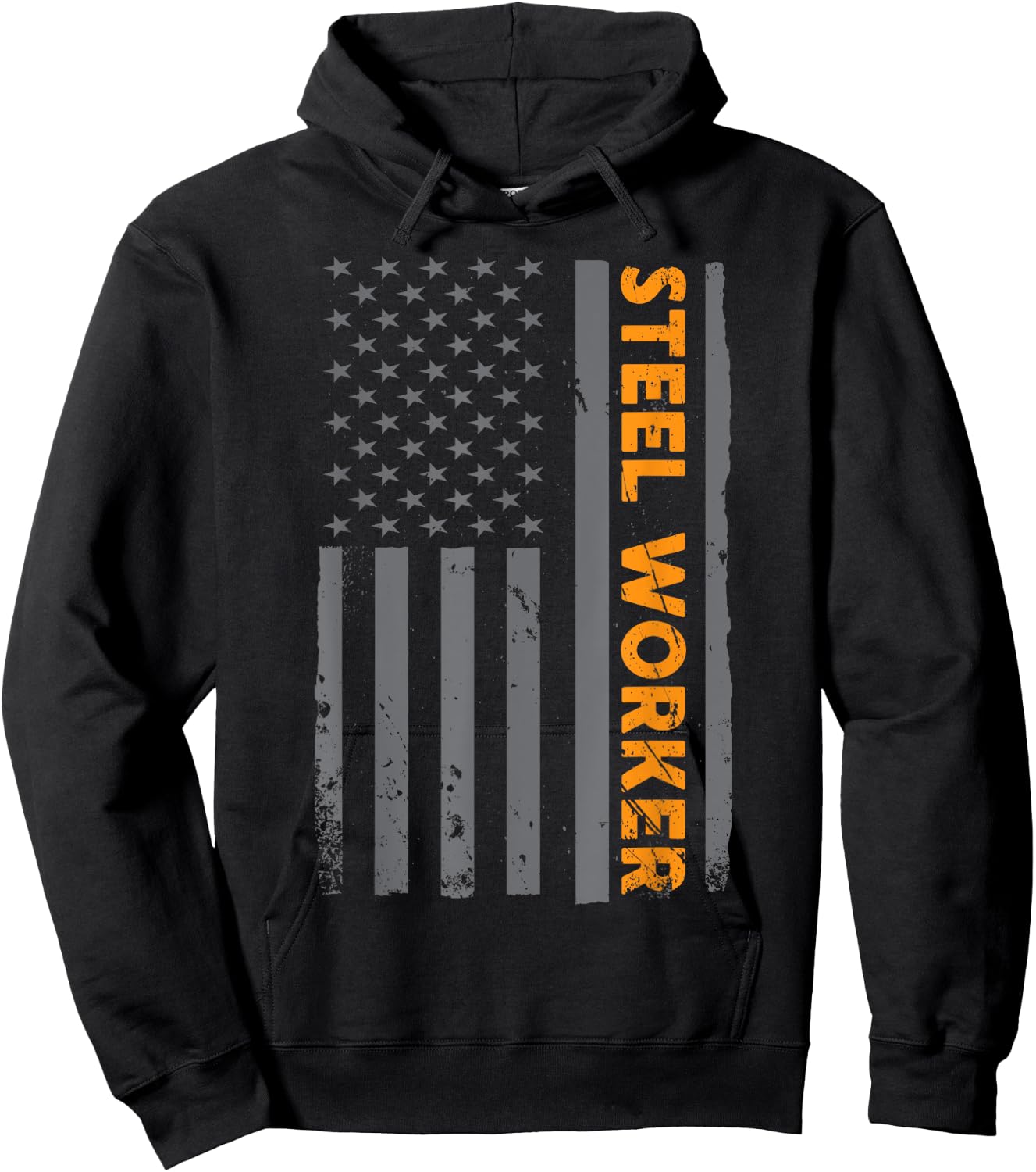 Steel Worker Patriotic Flag American Patriotic Ironwork Love Women Men Hoodie - Hoodie | Black