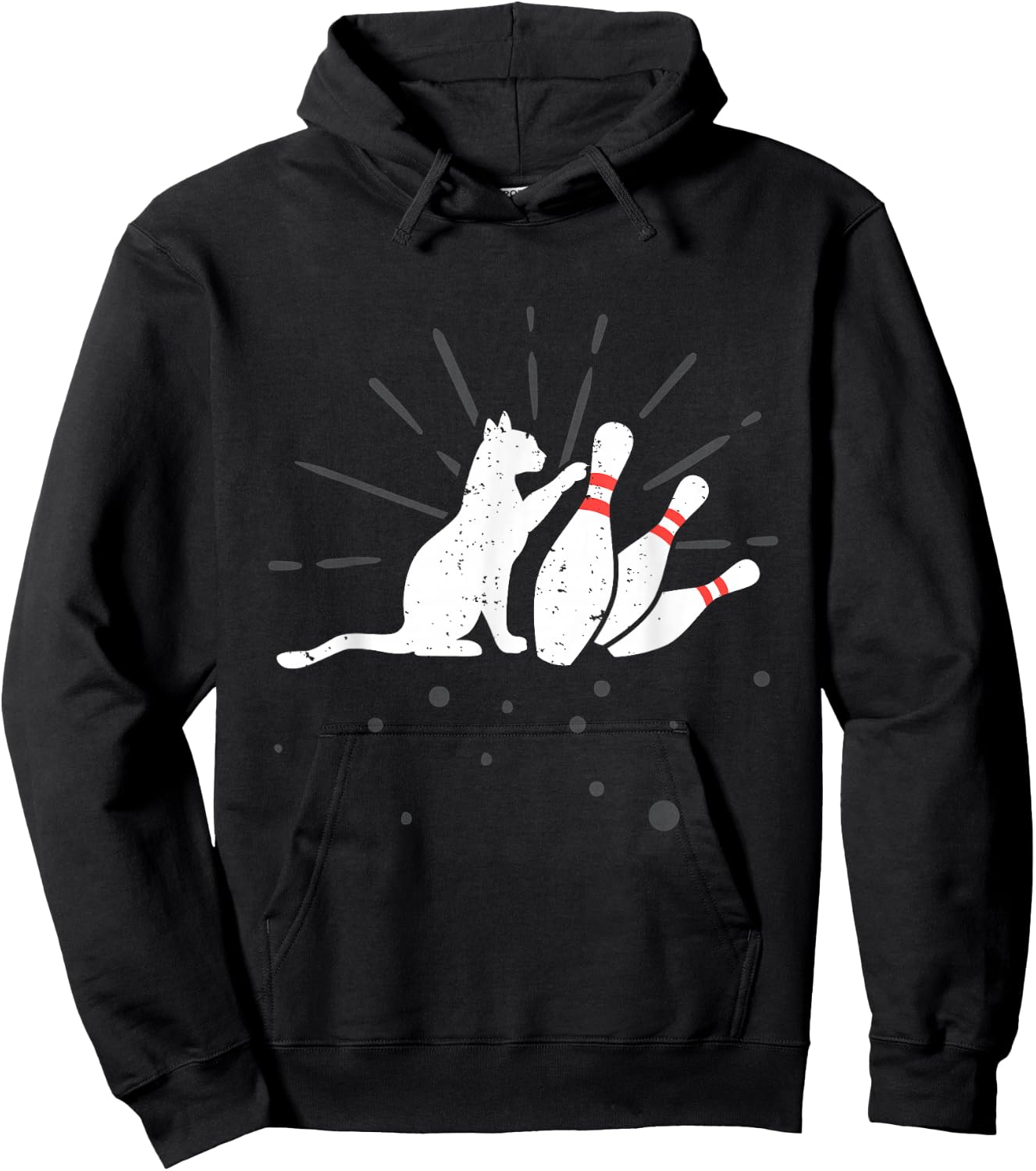 Ornery Alley Cat Tipping Pins Shirt Funny Bowling Attire Hoodie - Hoodie | Black