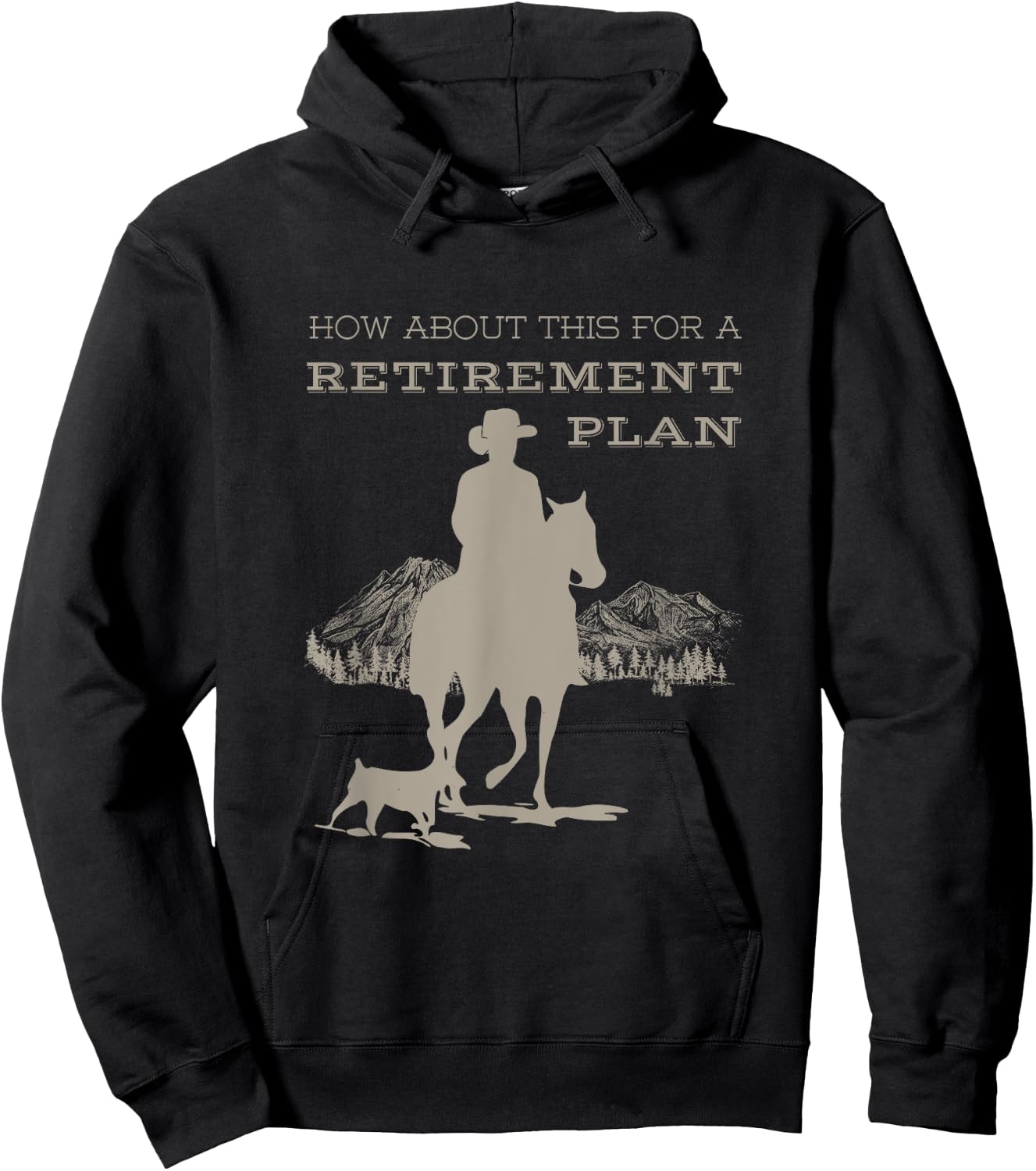 Funny Cowboy's Retirement Plan Horseback Riding Hoodie - Hoodie | Black