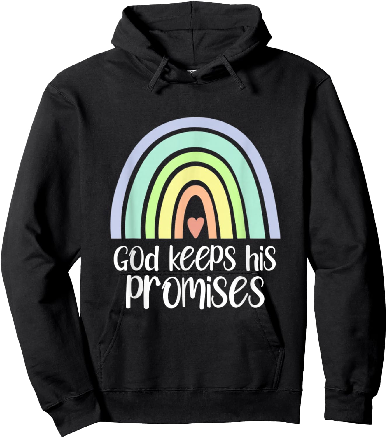 God Keeps His Promises Rainbow Christian Redeemer Saved Hoodie - Hoodie | Black