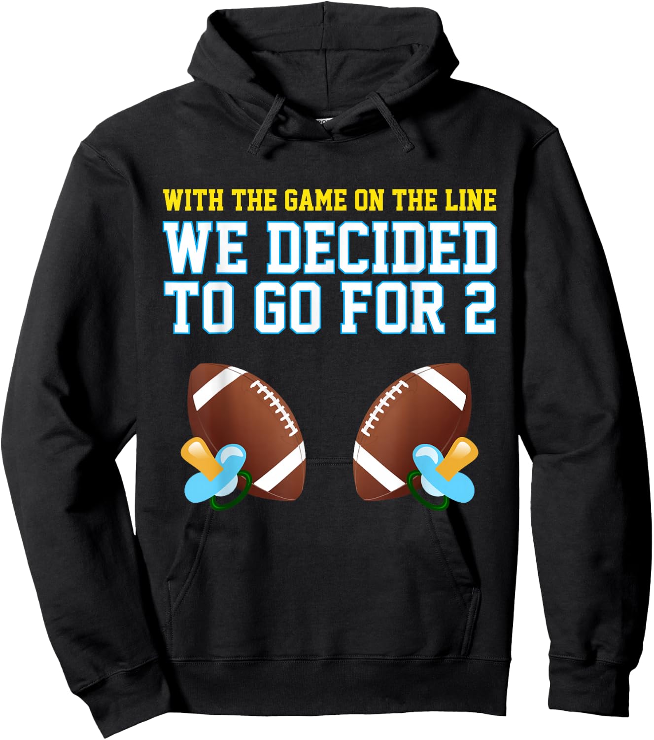 Dad of Twins : Mom of Twins : Football Hoodie - Hoodie | Black