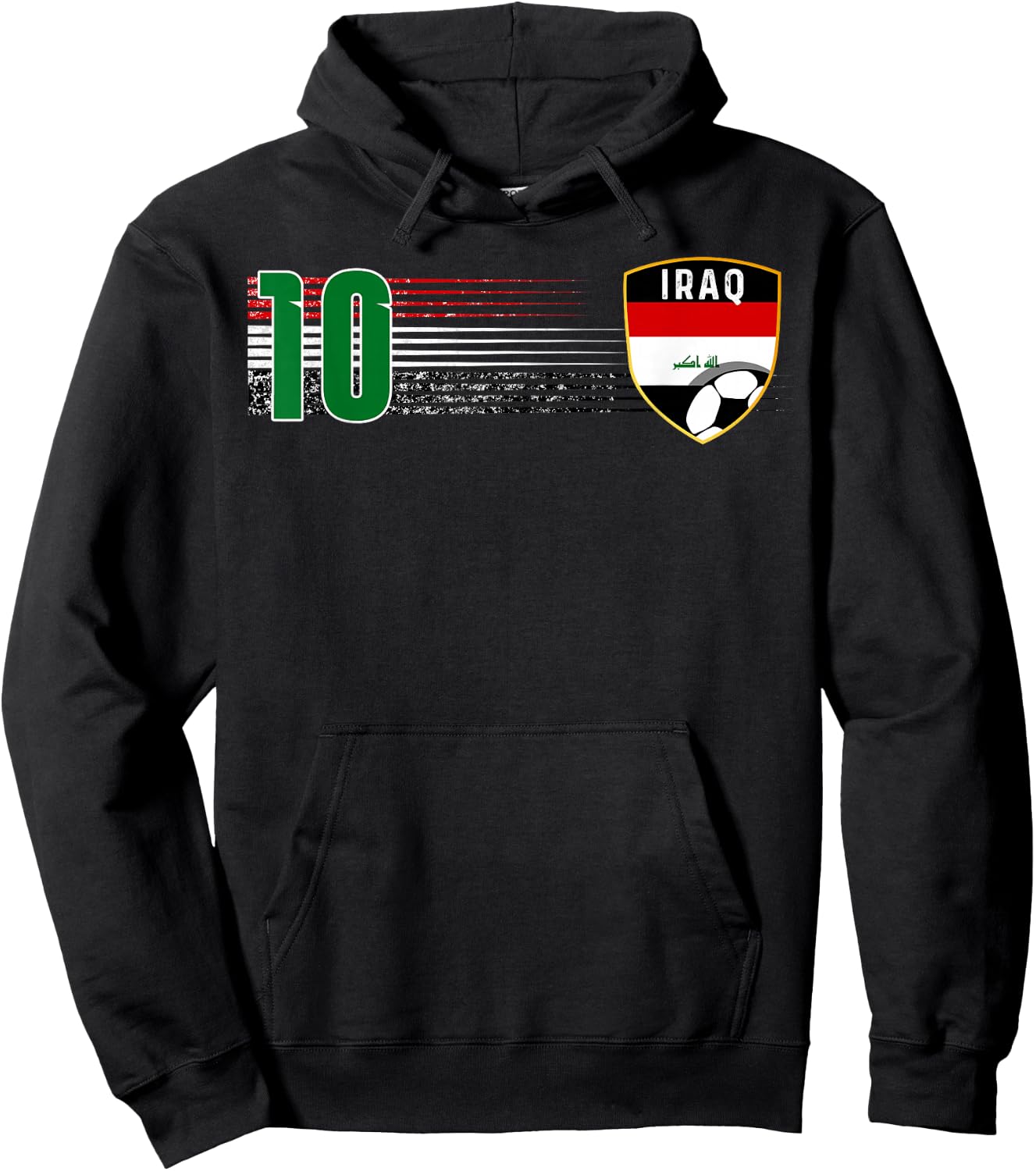 Vintage Iraq Flag Iraqi Pride Lovers Hoodie - Hoodie | Black