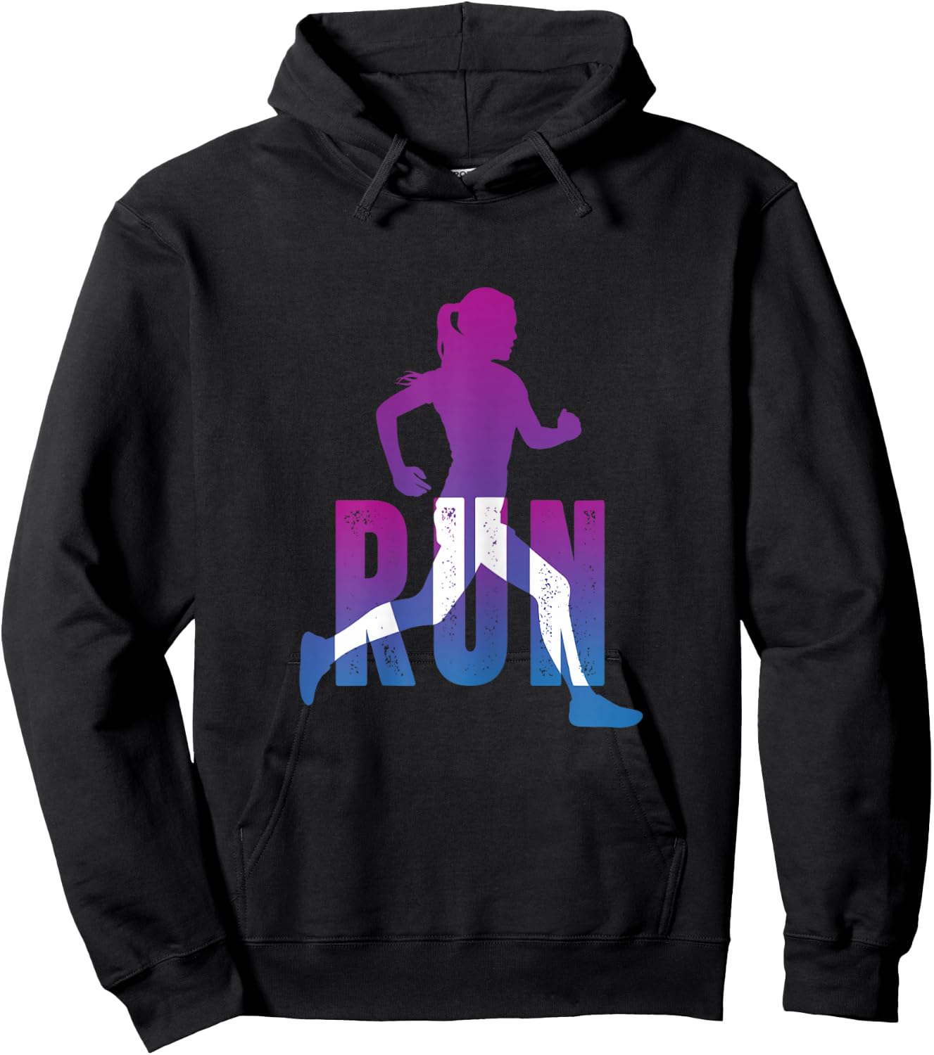 Run Running Girl Cross Country Inspirational Hoodie - Hoodie | Black