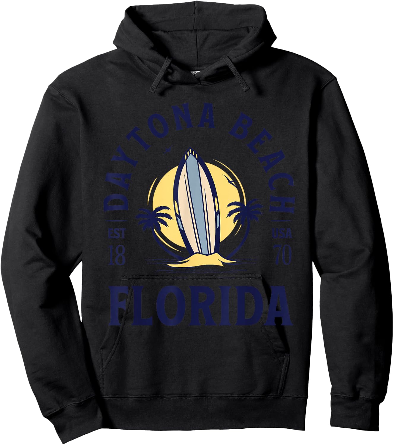 Daytona Beach Florida Surf Summer Vacation Vintage Women Kids Hoodie - Hoodie | Black