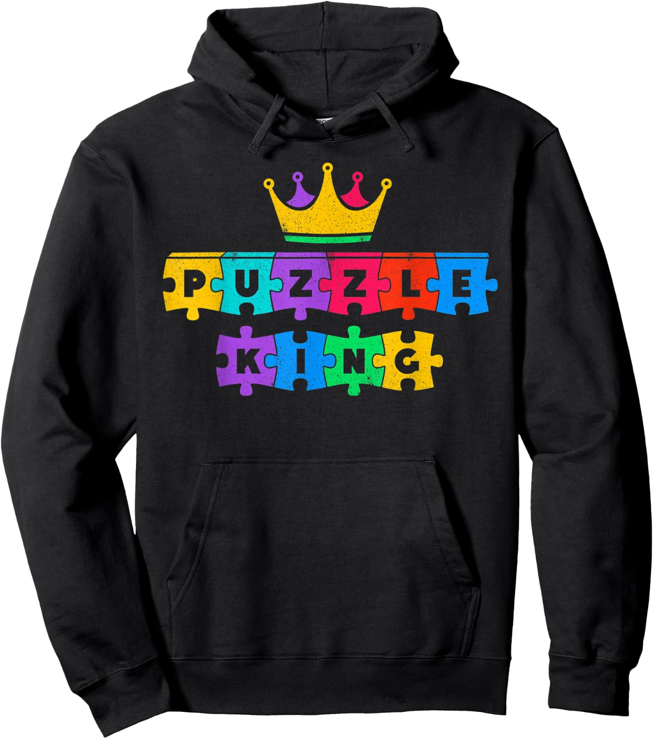 Puzzle King Funny Puzzle Lover Puzzling Enthusiast Hoodie - Hoodie | Black