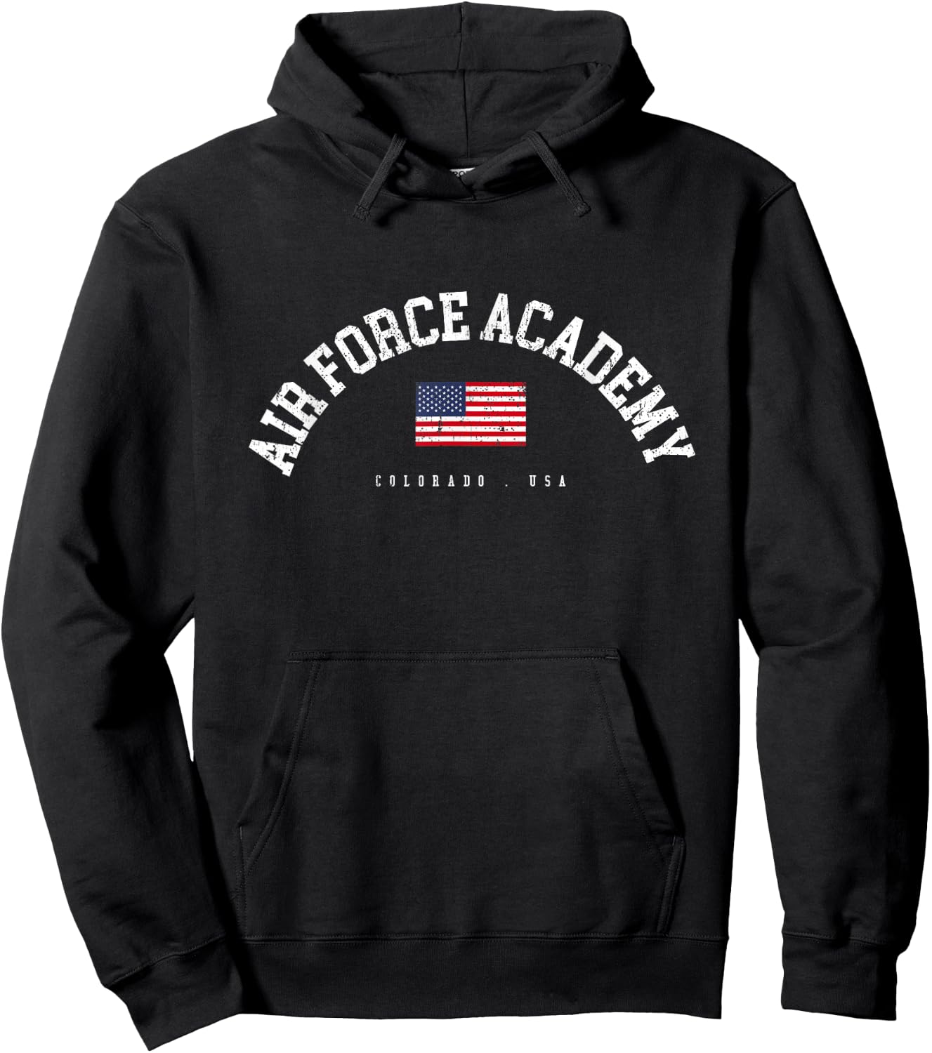 Air Force Academy CO American Flag USA City Name Hoodie - Hoodie | Black