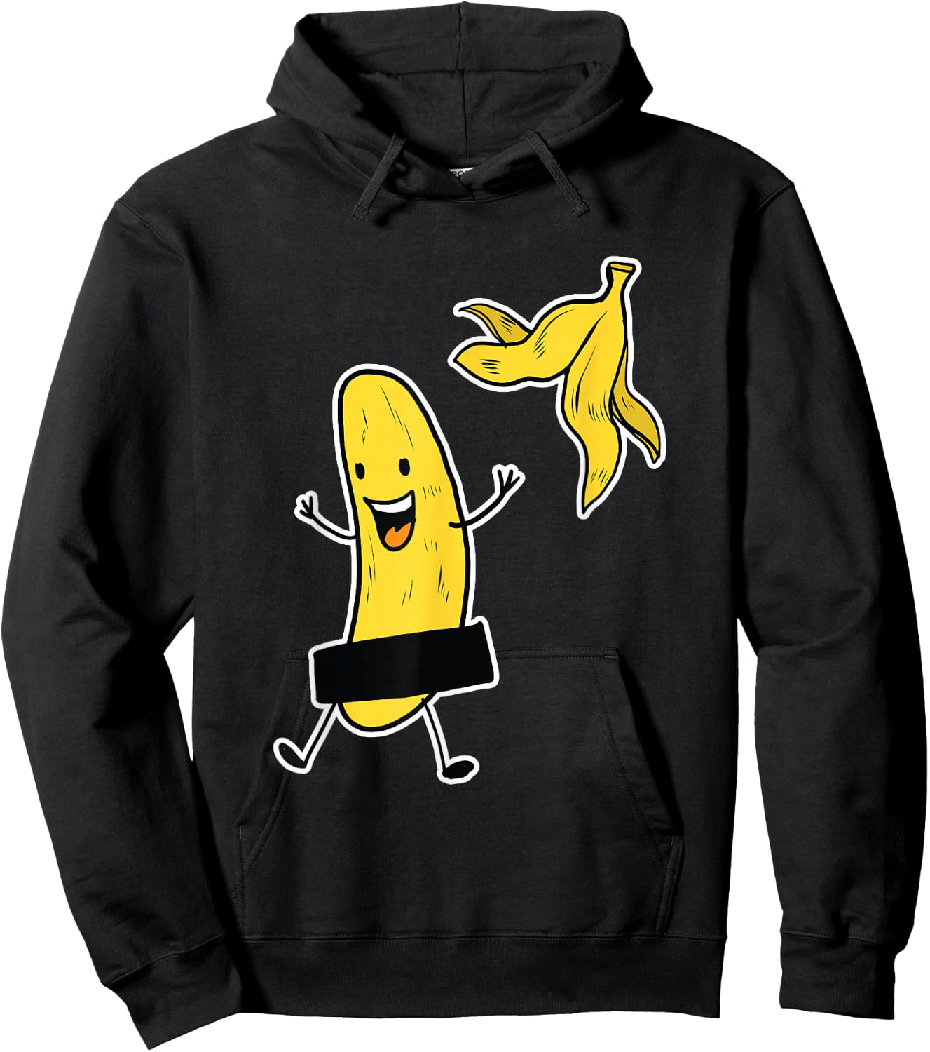 Funny Banana Striptease Cartoon Party Sweet Fun Outfit Hoodie - Hoodie | Black