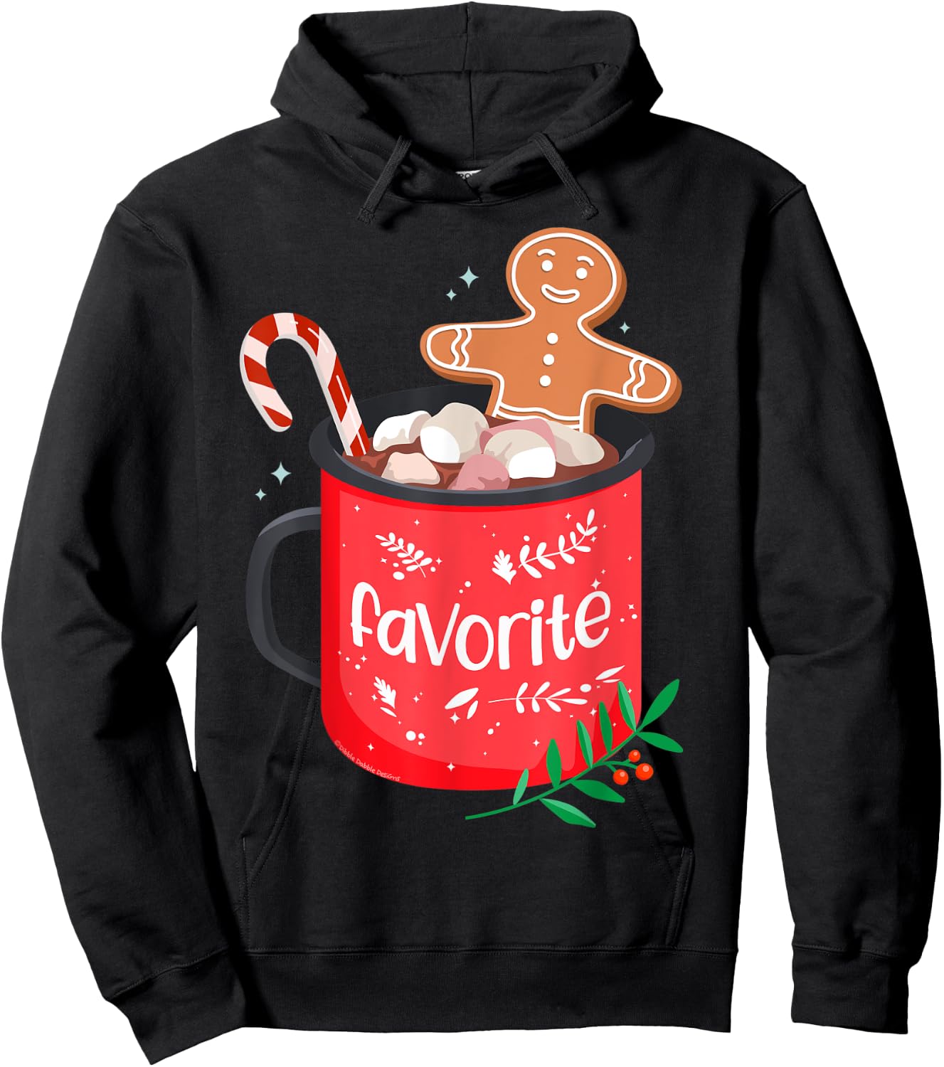 Christmas Matching Family Cocoa Mug with Candy Cane FAVORITE Hoodie - Hoodie | Black