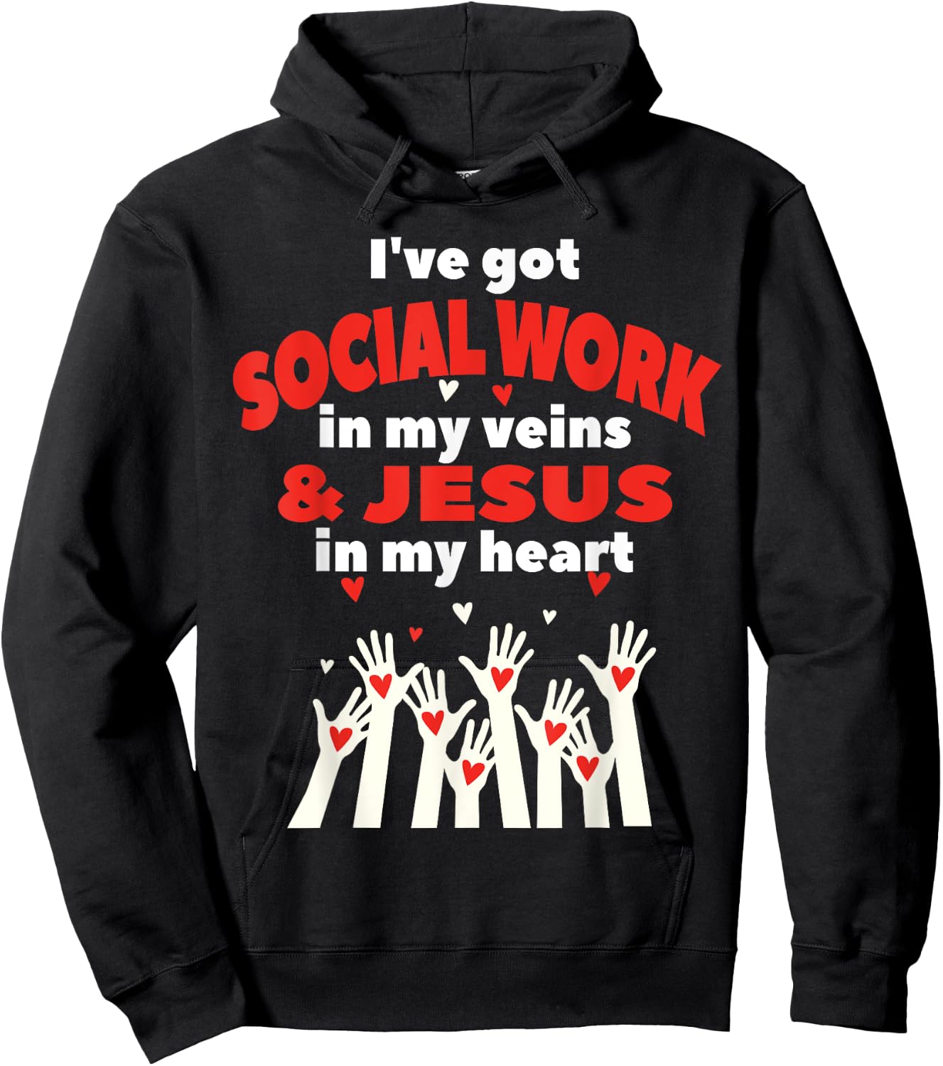 Social Worker Christian Jesus MSW Student Work Masters Grad Hoodie - Hoodie | Black