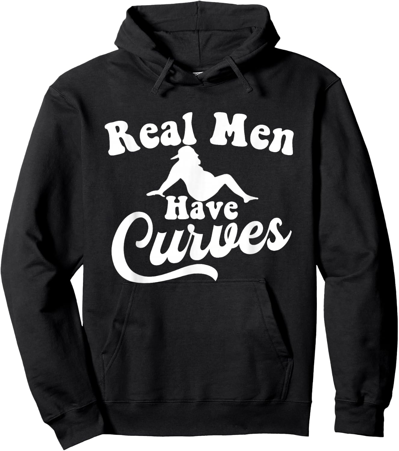 Real Men Have Curves Funny DAD BOD Father Figure Hoodie - Hoodie | Black