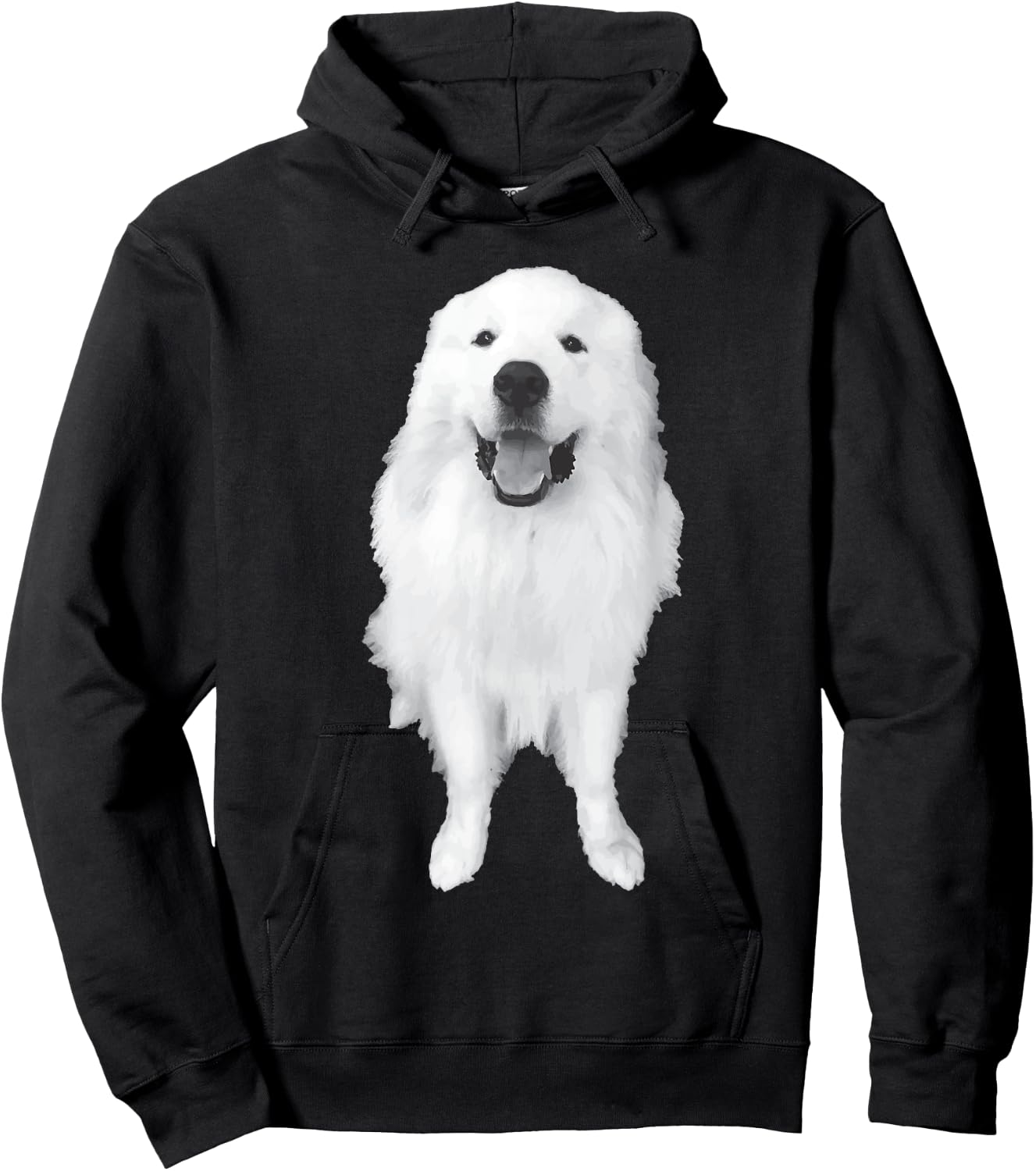 Great Pyrenees Dog Smiling Women Girls Kids Hoodie - Hoodie | Black
