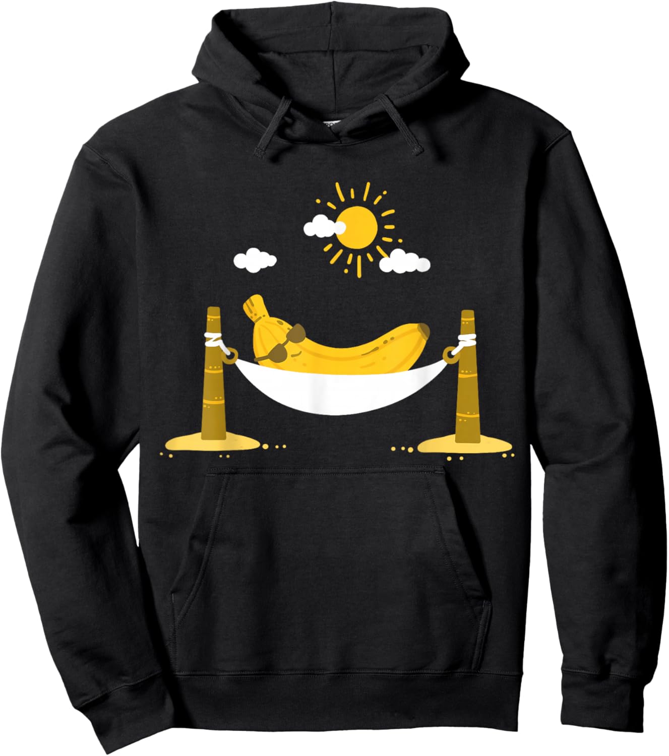 Banana Hammock Swing Kawaii Hoodie - Hoodie | Black