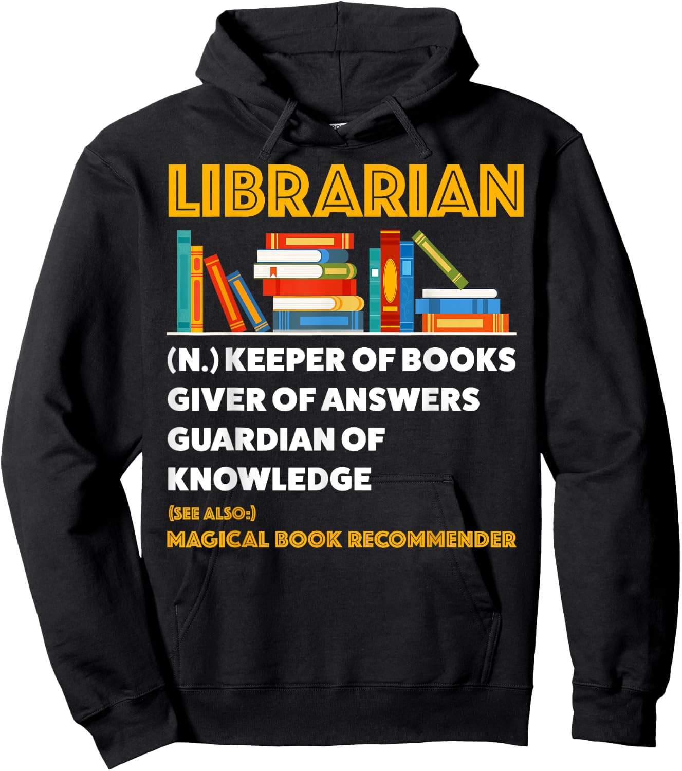 Librarian Definition Book Reader Library Book Hoodie - Hoodie | Black