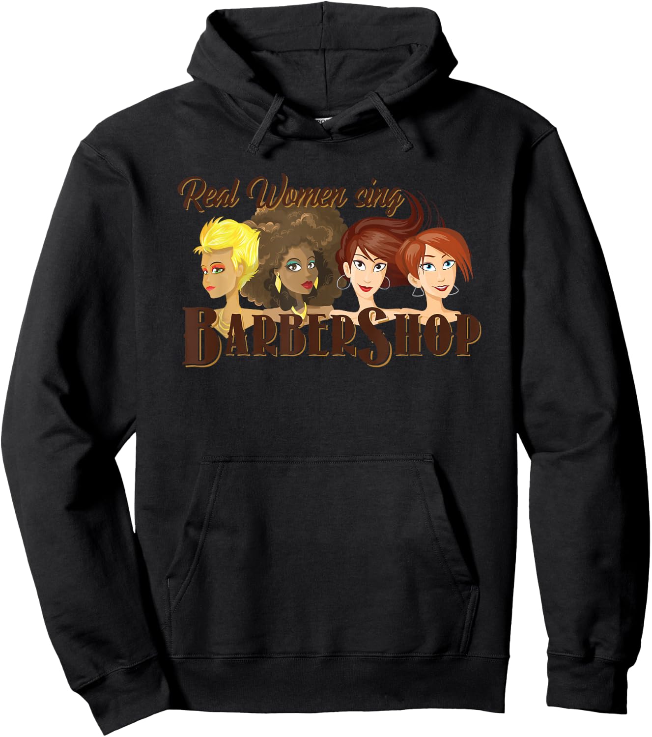 Real Women Sing Barbershop Barbershop Harmony Singer Hoodie - Hoodie | Black