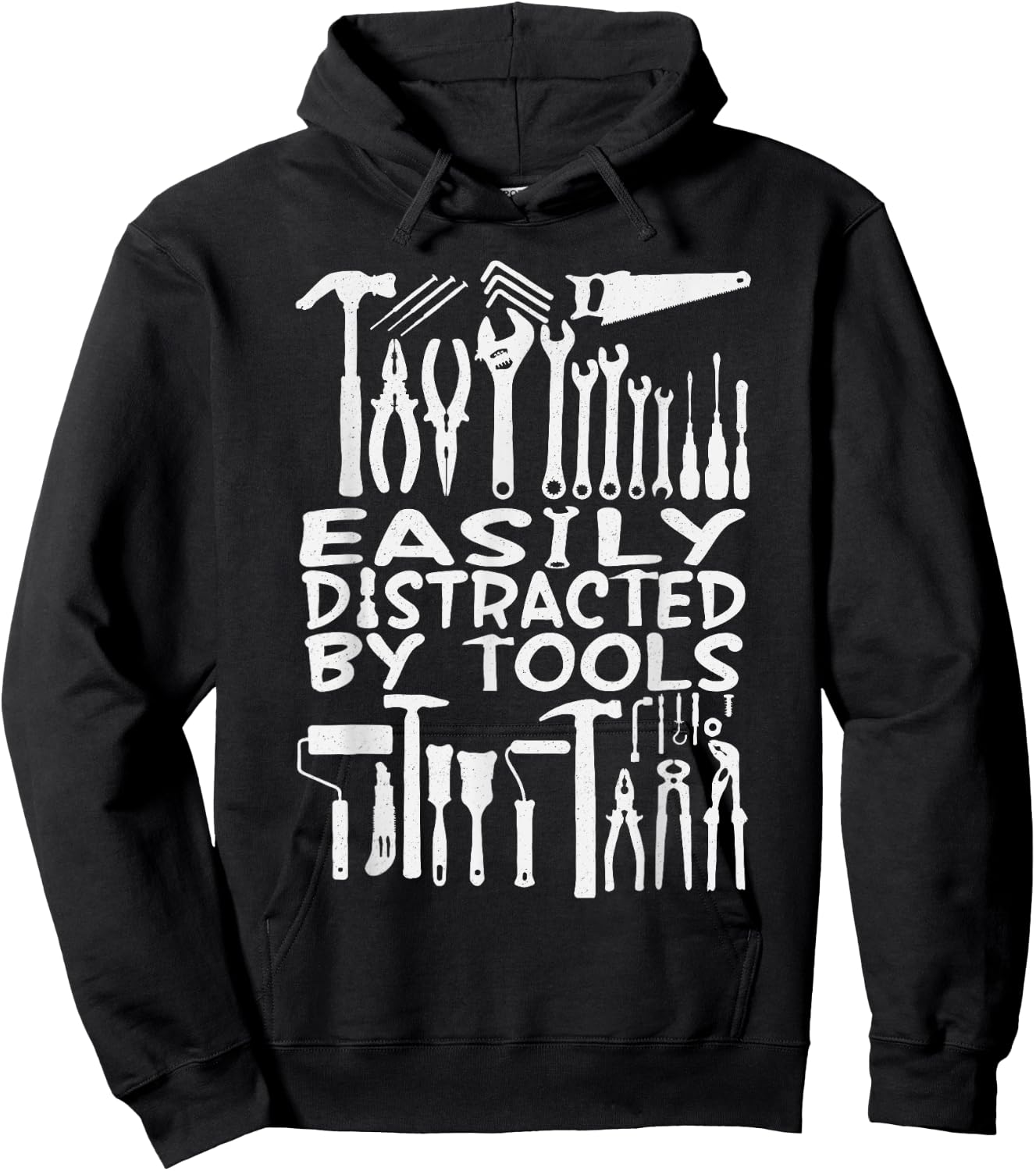 Easily Distracted By Tools DIY Woodworking Mechanic Hoodie - Hoodie | Black