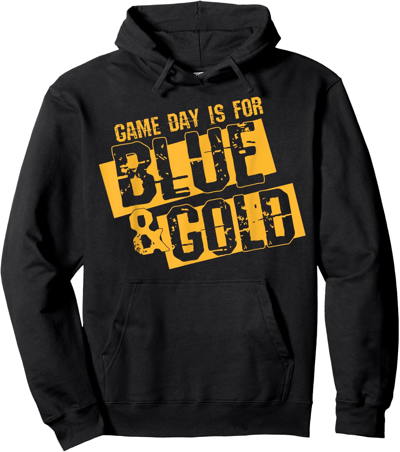 Blue and Gold Game Day Group Shirt for High School Football Hoodie - Hoodie | Black