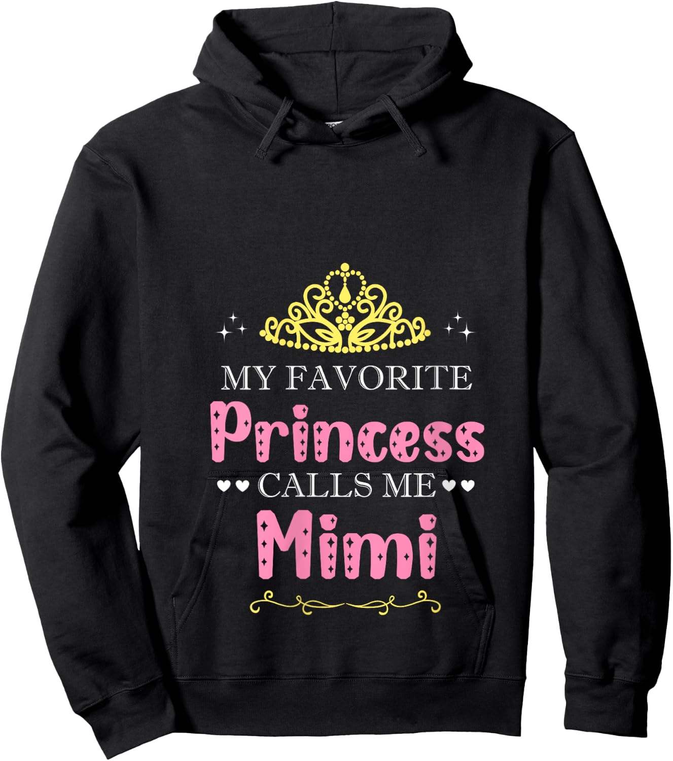 My Favorite Princess Calls Me Mimi Mother Grandma Funny V-Neck Hoodie - Hoodie | Black