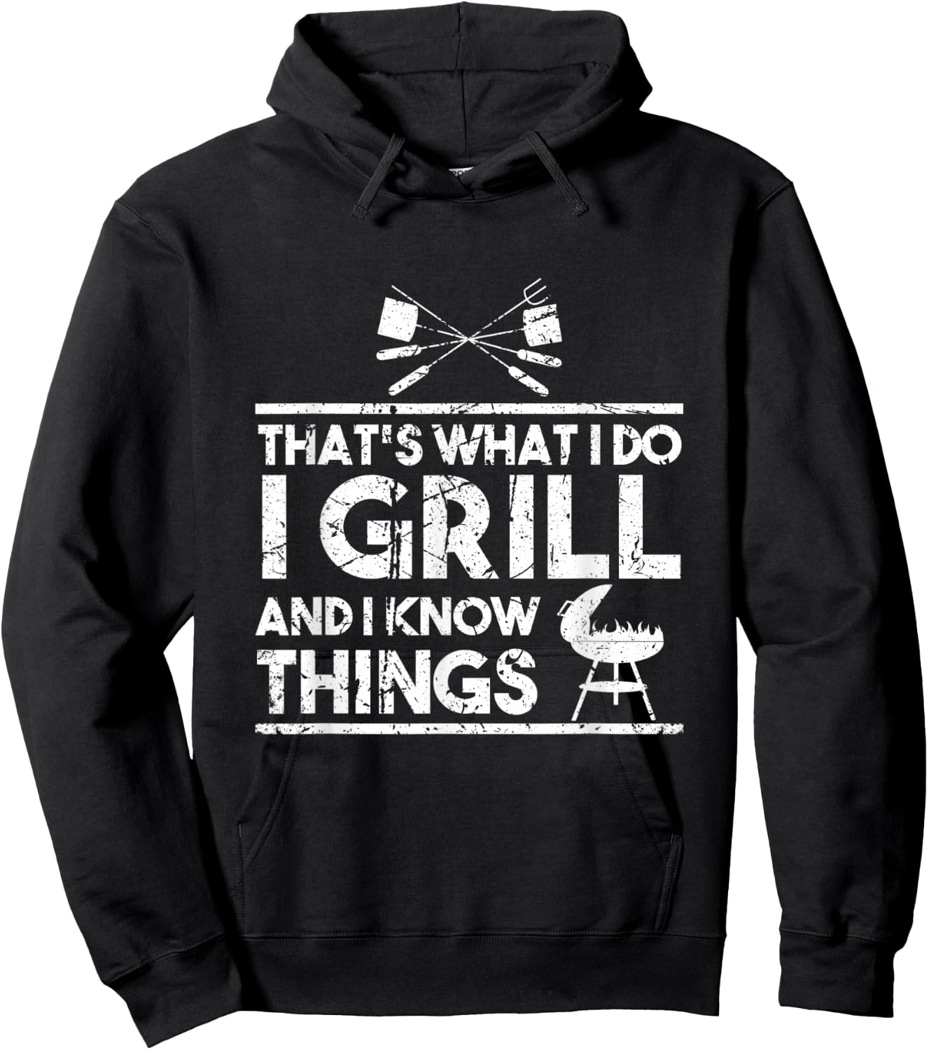 That's What I Do I Grill And I Know Things Chef BBQ Cooking Hoodie - Hoodie | Black