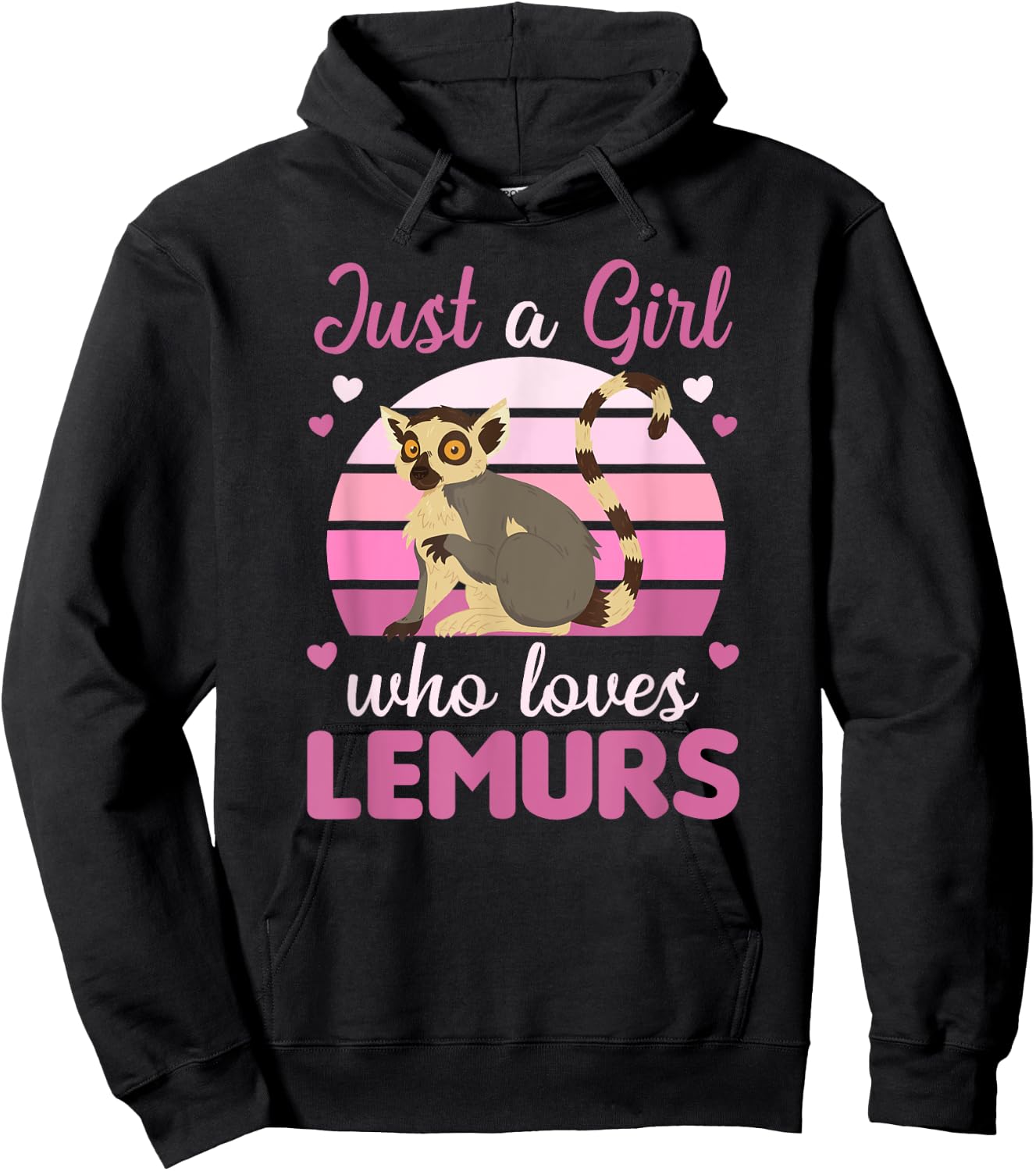 Just A Girl Who Loves Lemurs- Cute Lemur Hoodie - Hoodie | Black