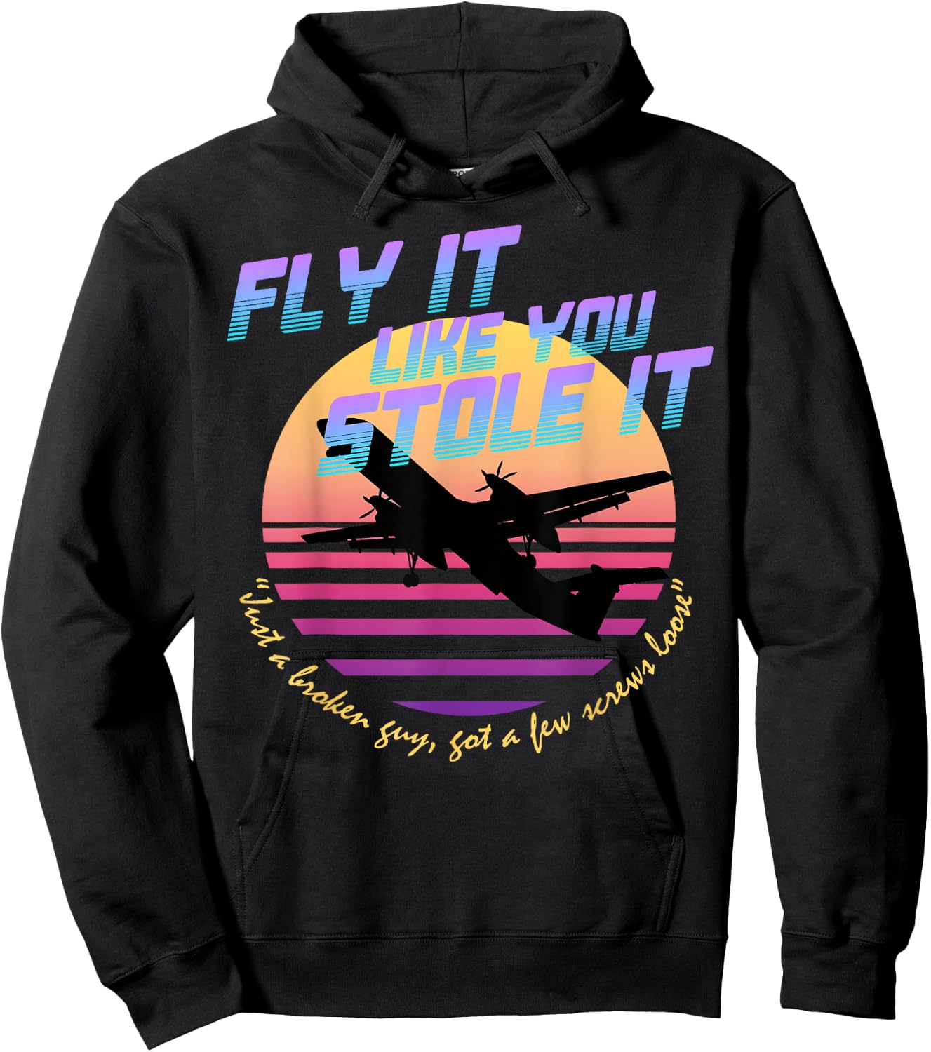 Fly It Like You Stole It - Sky King, Vaporwave, Aesthetic Hoodie - Hoodie | Black