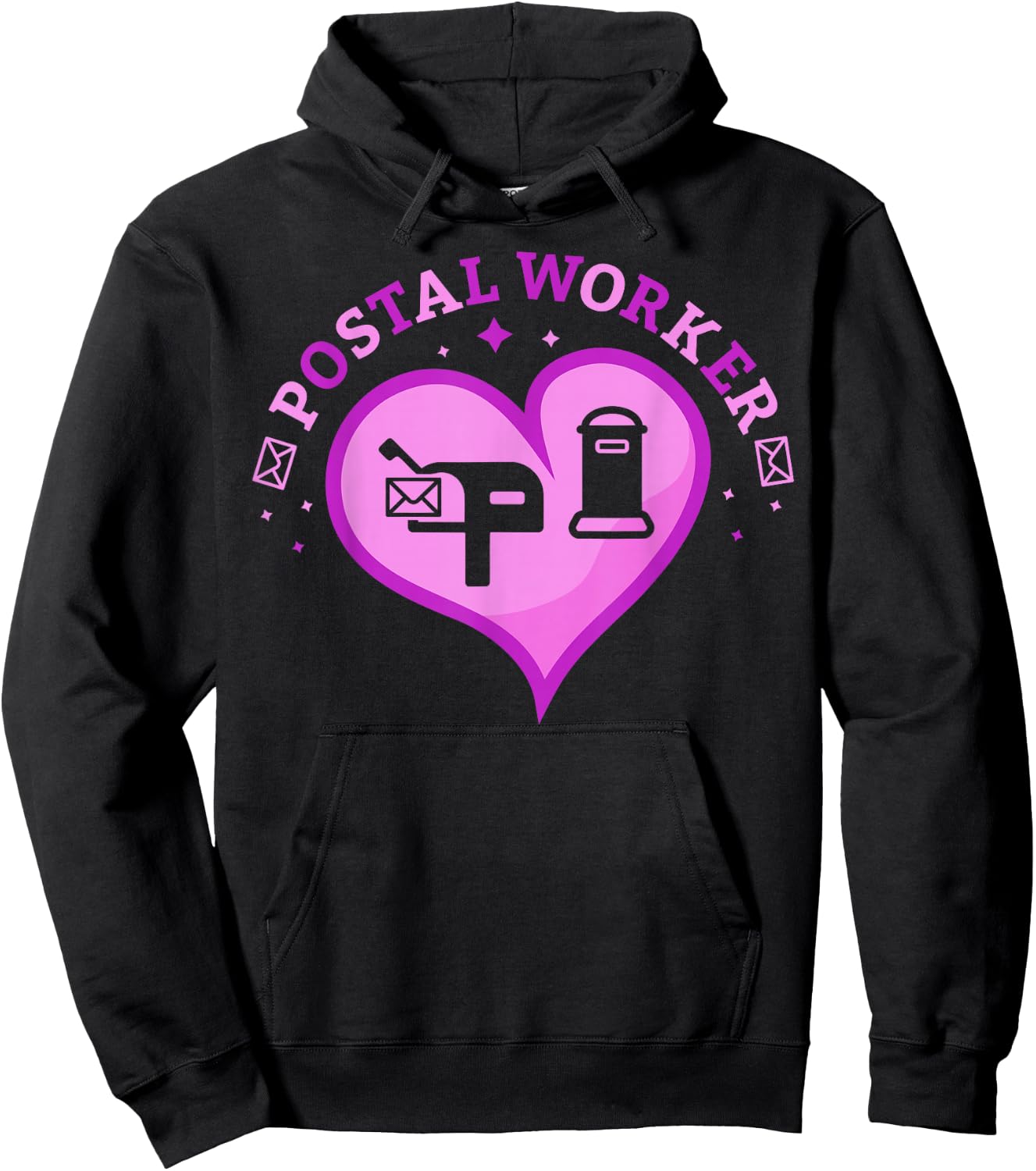 Cute Heart Shaped Postal Worker for Rural Occasions Hoodie - Hoodie | Black