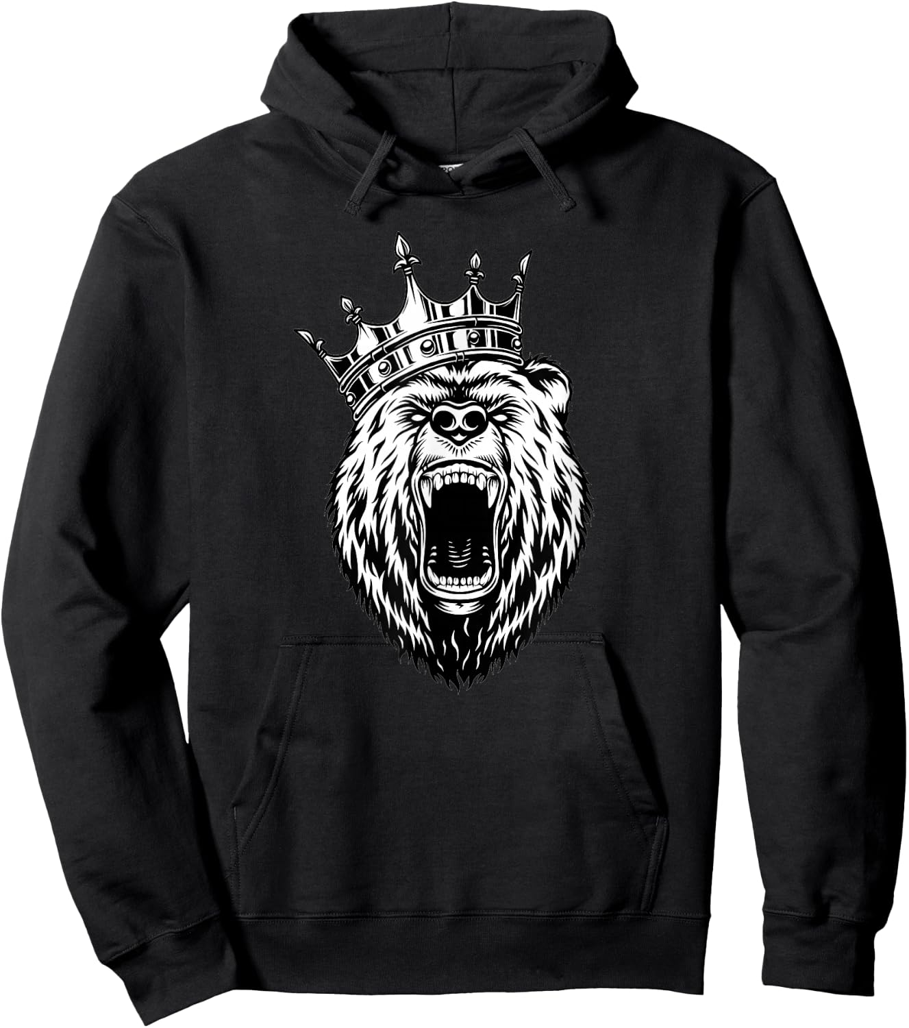 Bear Head - Angry Bear - Bear with a Crown - King of Bears Hoodie - Hoodie | Black