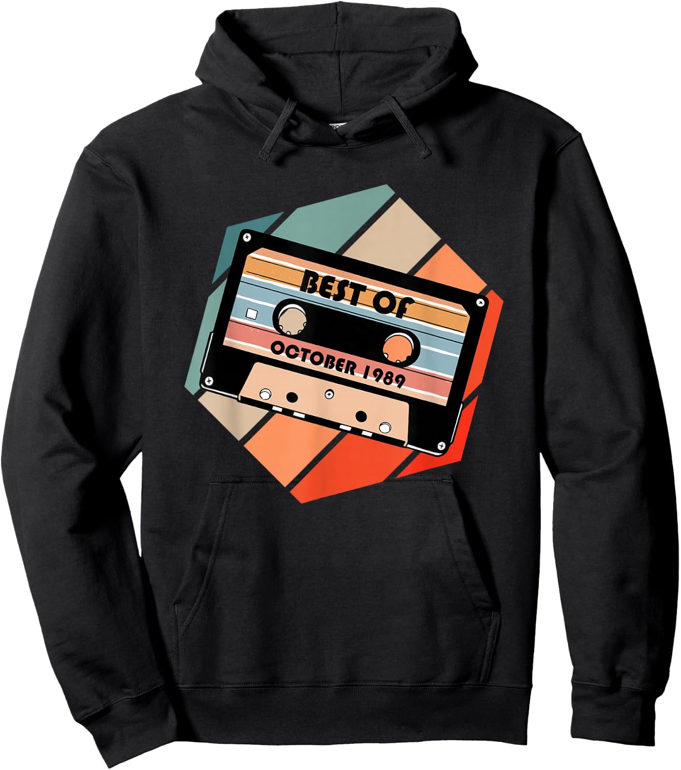 Vintage Best of October 1989 Cassette Retro Birthday Tape Hoodie - Hoodie | Black