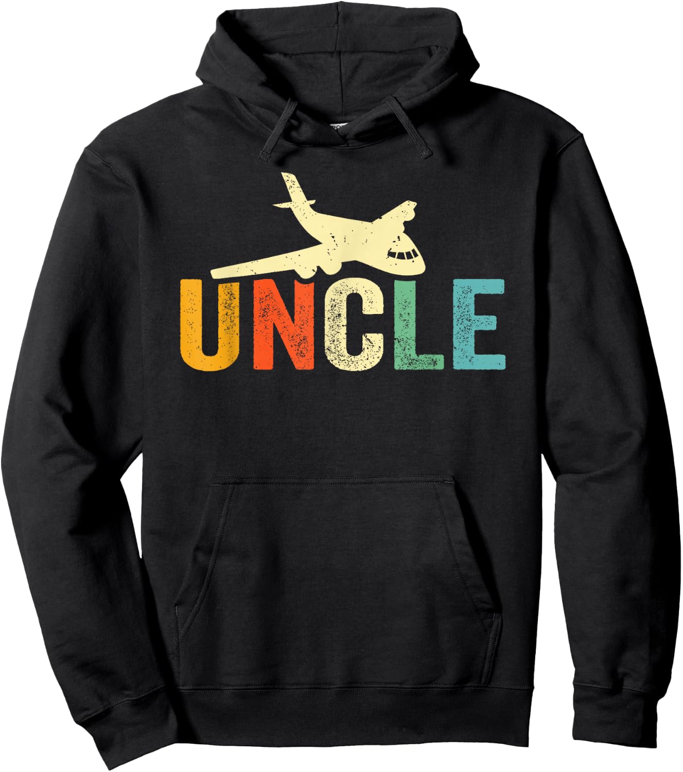 Uncle Airplane Pilot Plane Lover Aircraft Flying From Nephew Hoodie - Hoodie | Black