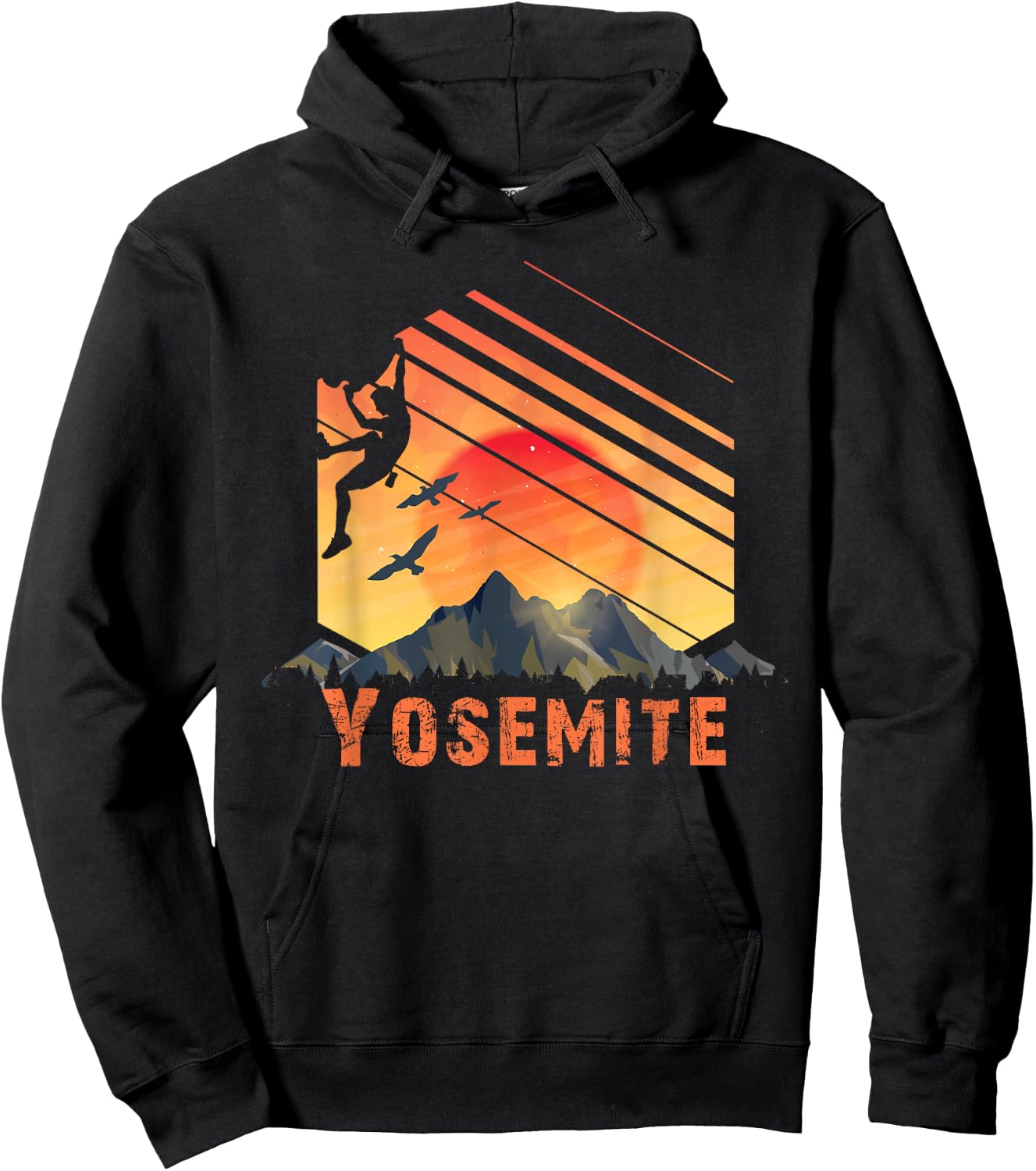 Yosemite N.P. Rock Climbing, Bouldering and Hiking Hoodie - Hoodie | Black