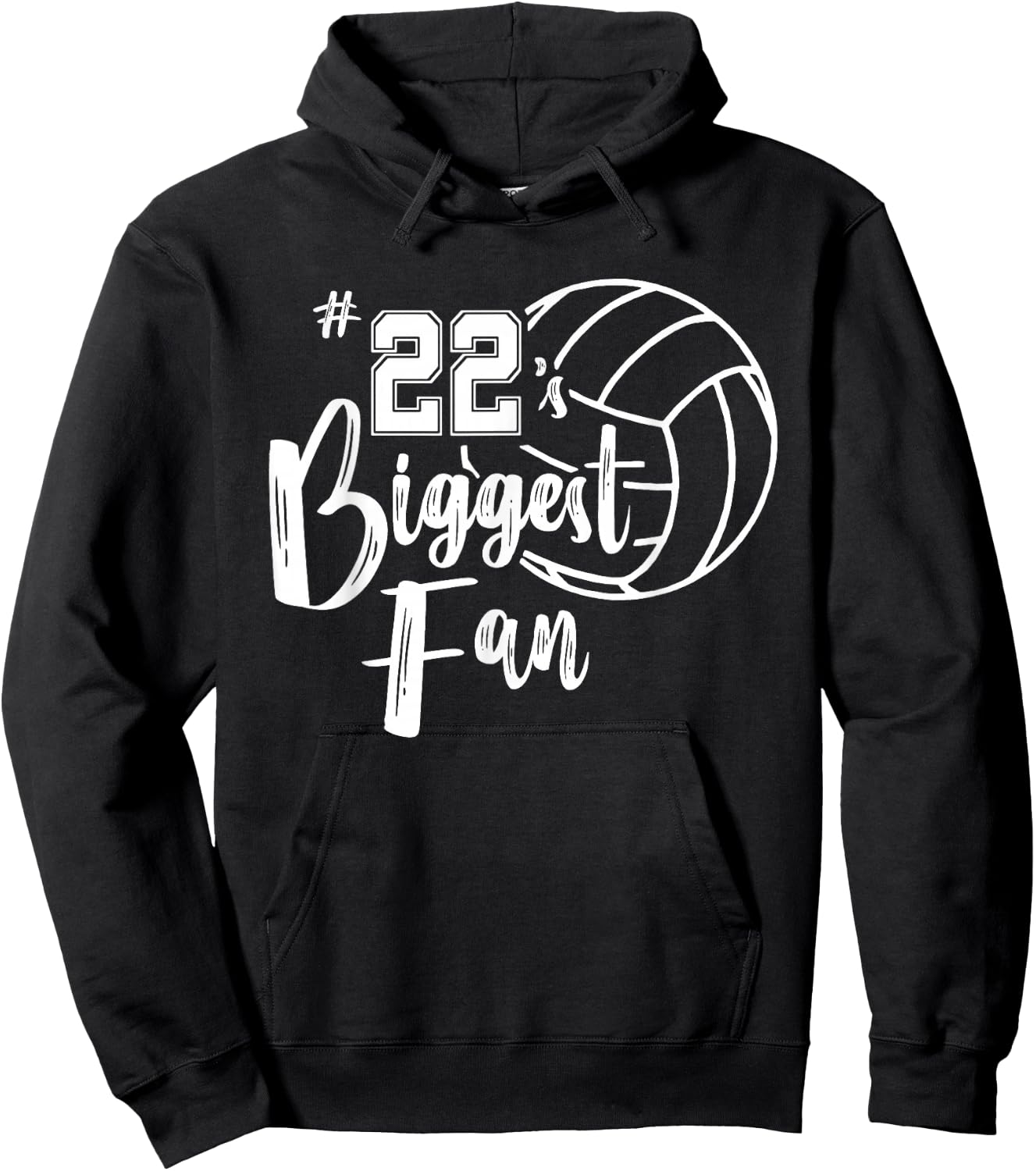 Twenty-Two 22's Biggest Fan Shirt Volleyball Mom Dad Hoodie - Hoodie | Black