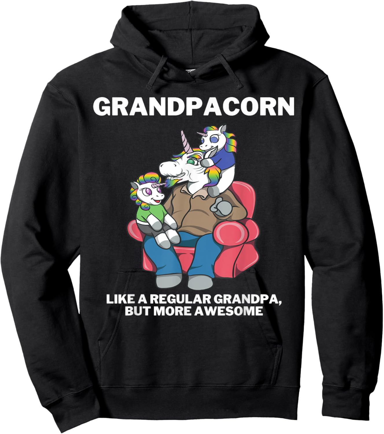 Grandpacorn for Granddad Unicorn Grandpa Hoodie - Hoodie | Black