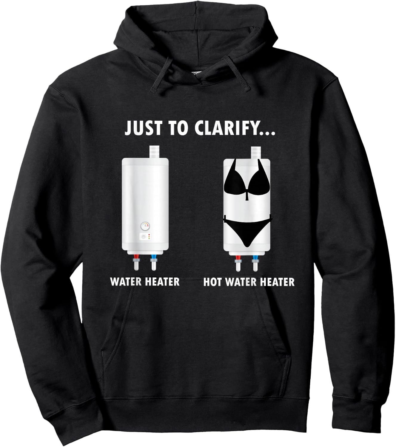 Funny Plumber Hot Water Heater Plumbing Dad Joke Hoodie - Hoodie | Black