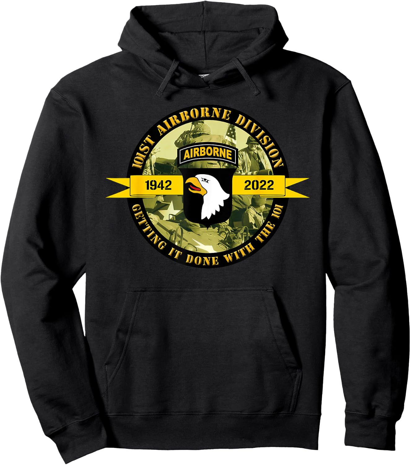 101st Airborne Division 80th Anniversary Military Veteran Hoodie - Hoodie | Black