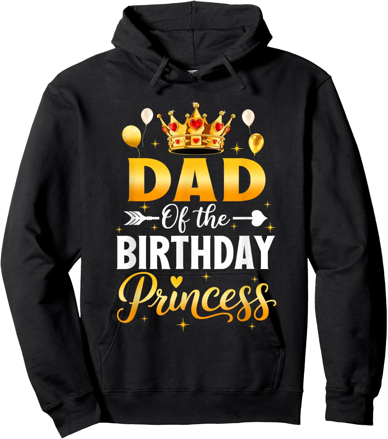 Dad of The Birthday Princess Birthday Girl Family Kid Hoodie - Hoodie | Black