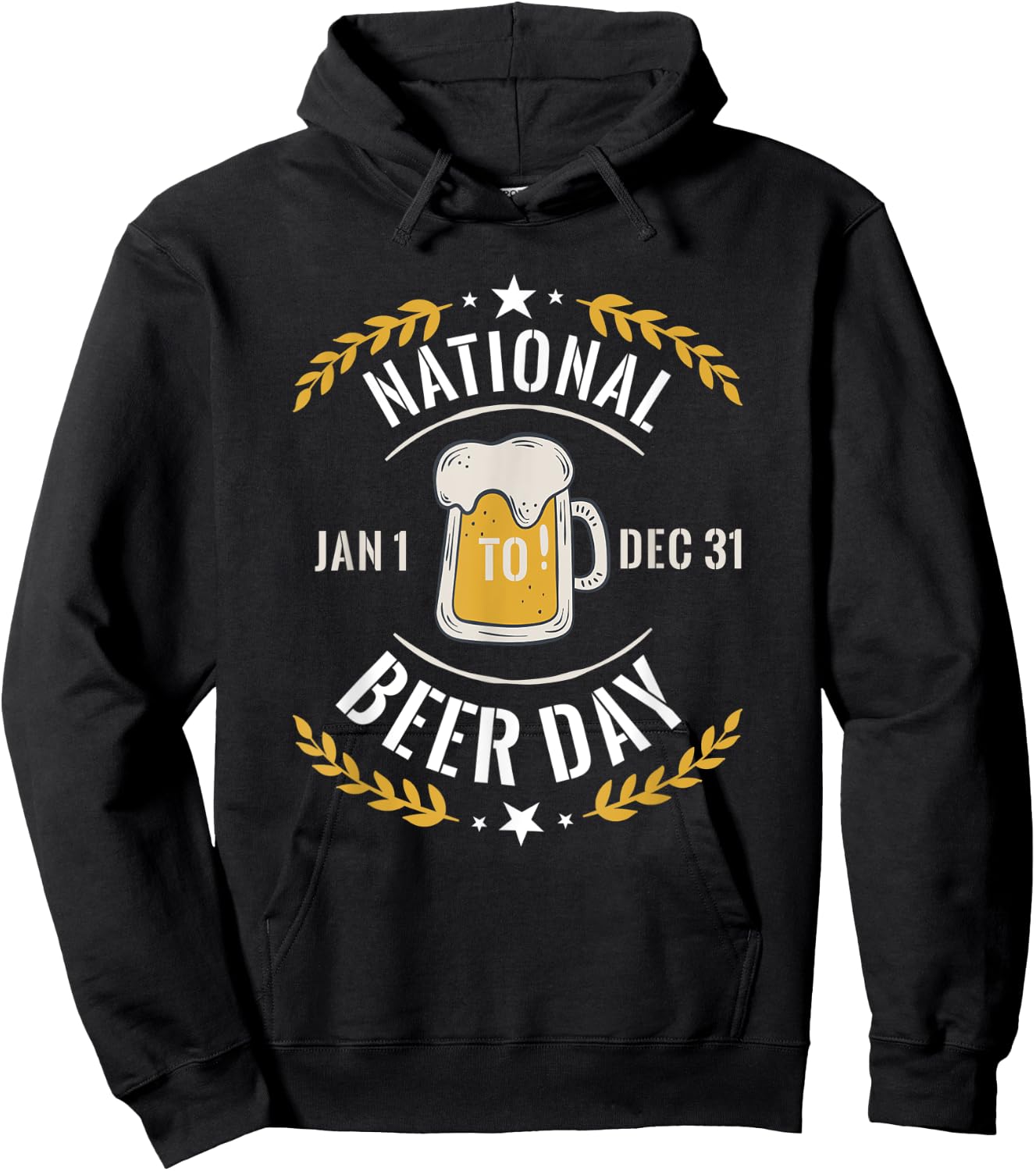 National Beer Day Drinking Alcohol Funny Quote Party Hoodie - Hoodie | Black