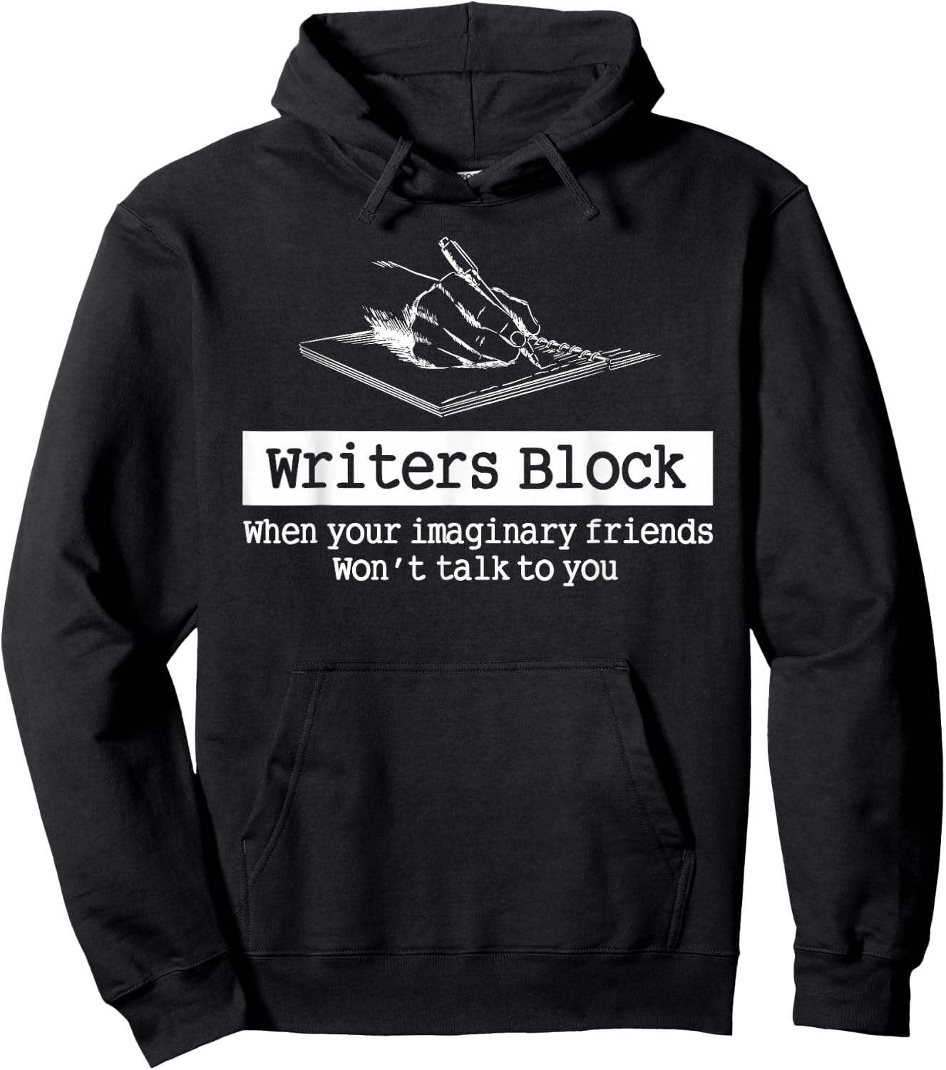 Writers Block Author Novelist Editor Wordsmith Writing Book Hoodie - Hoodie | Black
