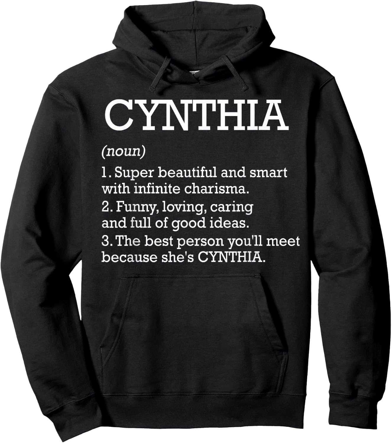 Cynthia Definition Personalized Name Cynthia Funny Birthday Hoodie - Hoodie | Black