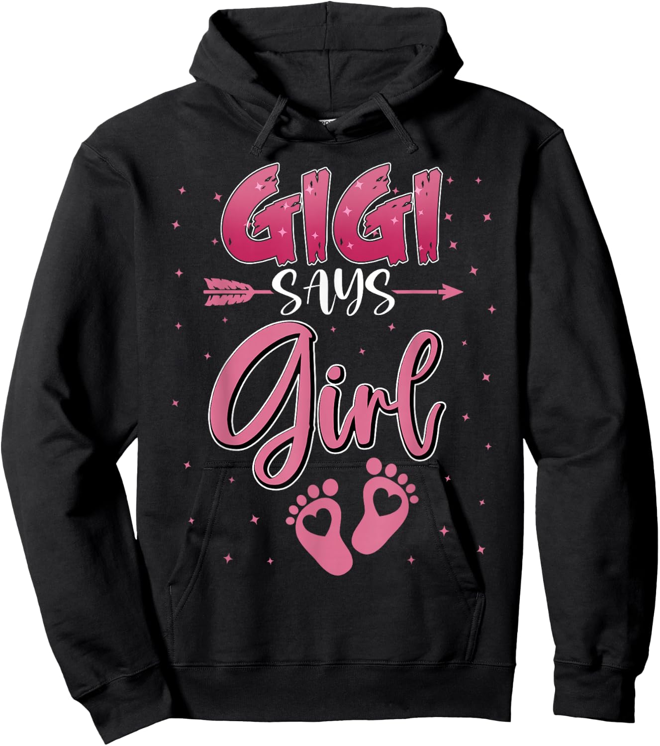 GIGI Says Girl Cute Family Gender Reveal 2026 Pregnancy Hoodie - Hoodie | Black