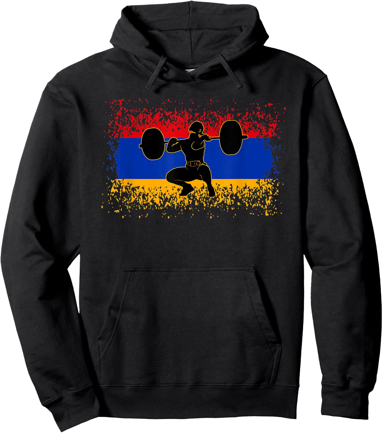 Weightlifting Men Armenia Flag Gym Competitive Workout Hoodie - Hoodie | Black
