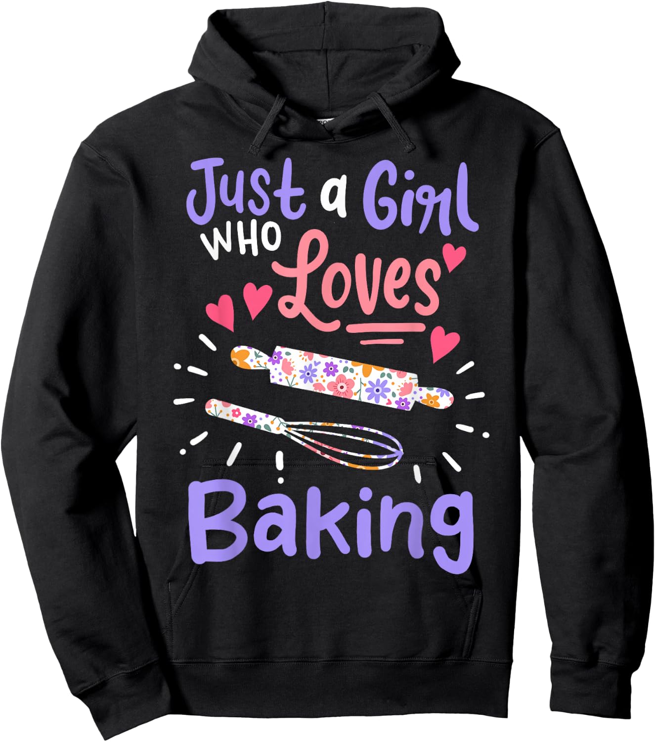 Only girls who love baking bakers Hoodie - Hoodie | Black