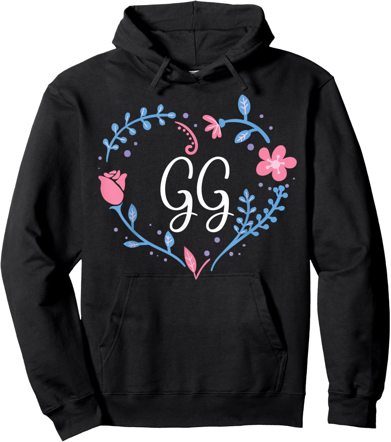 Flower Flora GG Grandma Christmas Birthday Gift Hoodie - Hoodie | Black